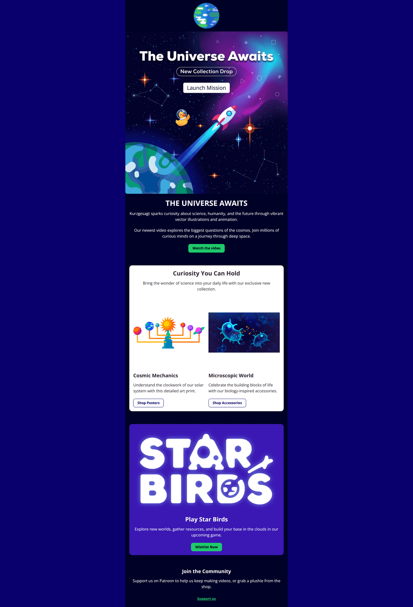 Email design: Unlock the Universe's Secrets ๐