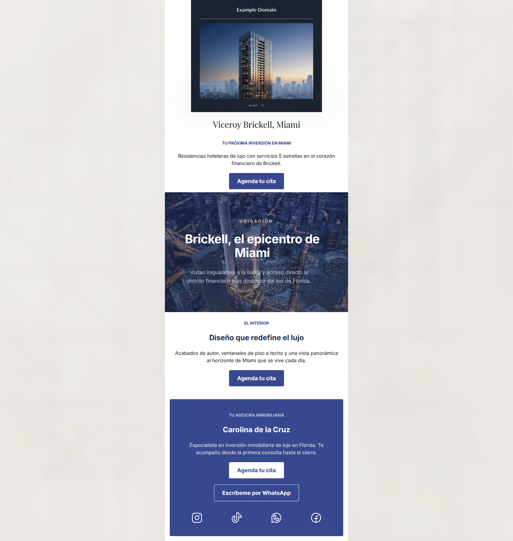 Email design: Viceroy Brickell: tu próxima inversión en Miami