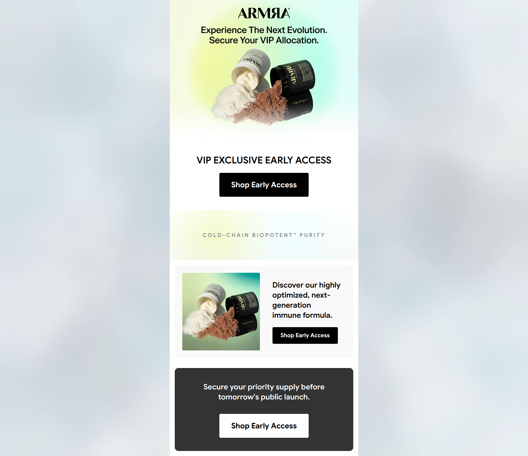 Email design: VIP Access: The next evolution of ARMRA