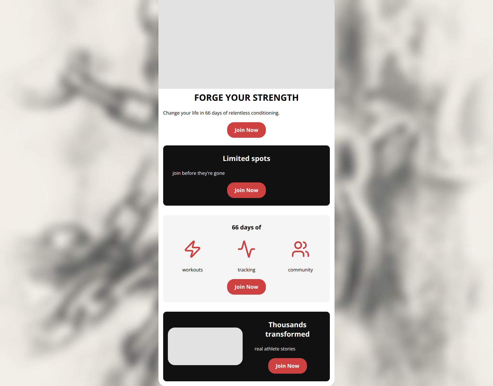 Email design: GYMSHARK66: Forge 66 Days