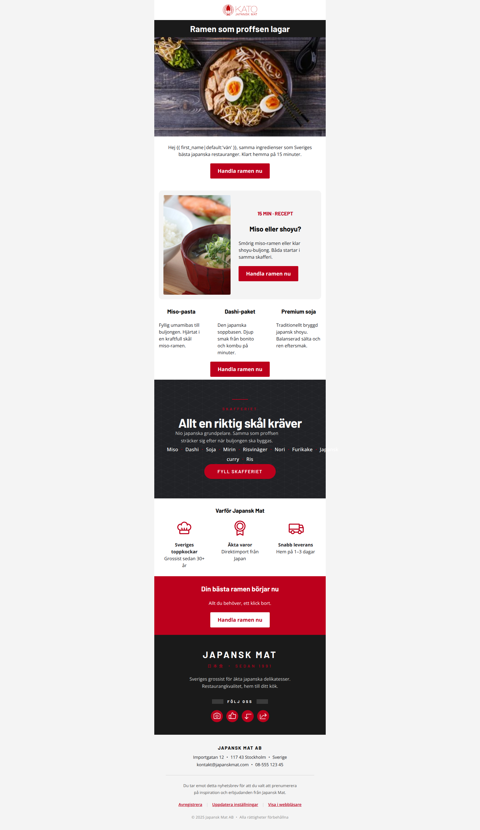 Email design: Ramen hemma – klart på 15 minuter