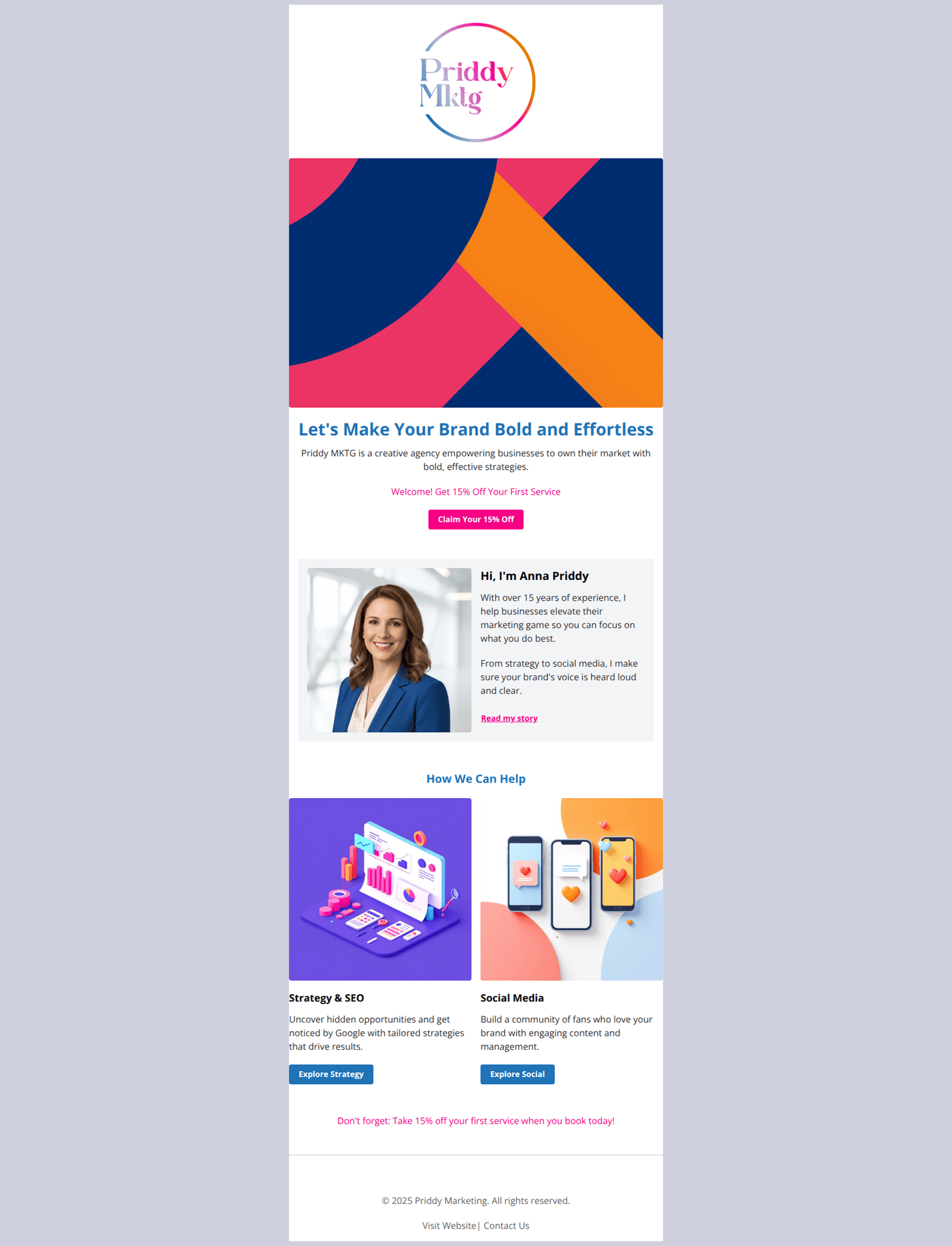 Email design: Welcome! Your 15% Gift Inside ✨