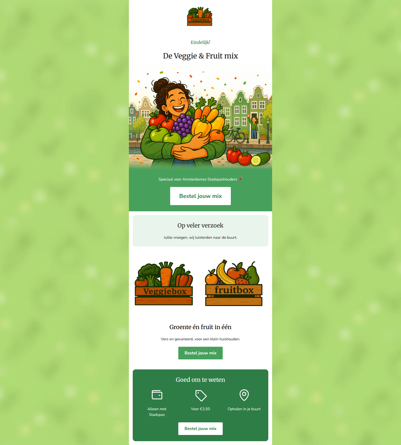 Email design: Eindelijk: de Veggie & Fruit mix is er! ๐