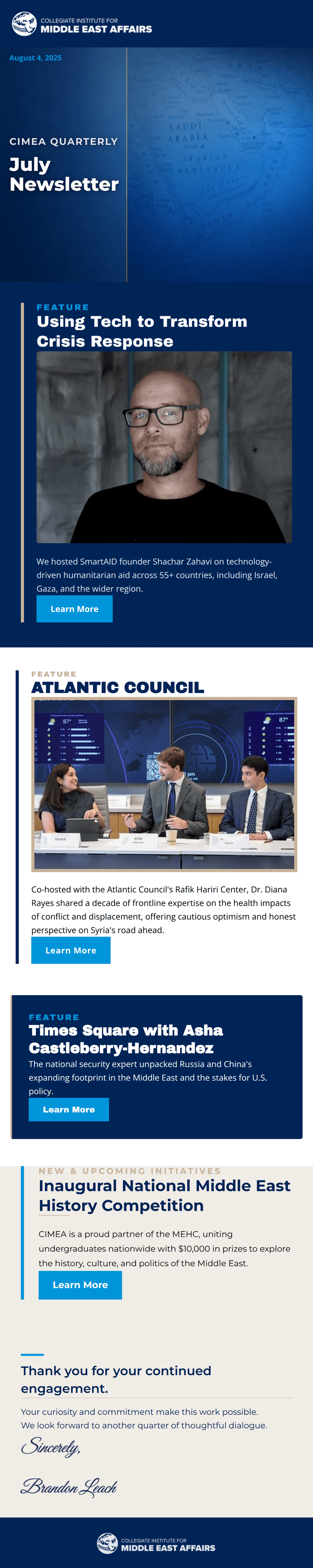 Email design: July Newsletter: A Letter from the President (Clone)