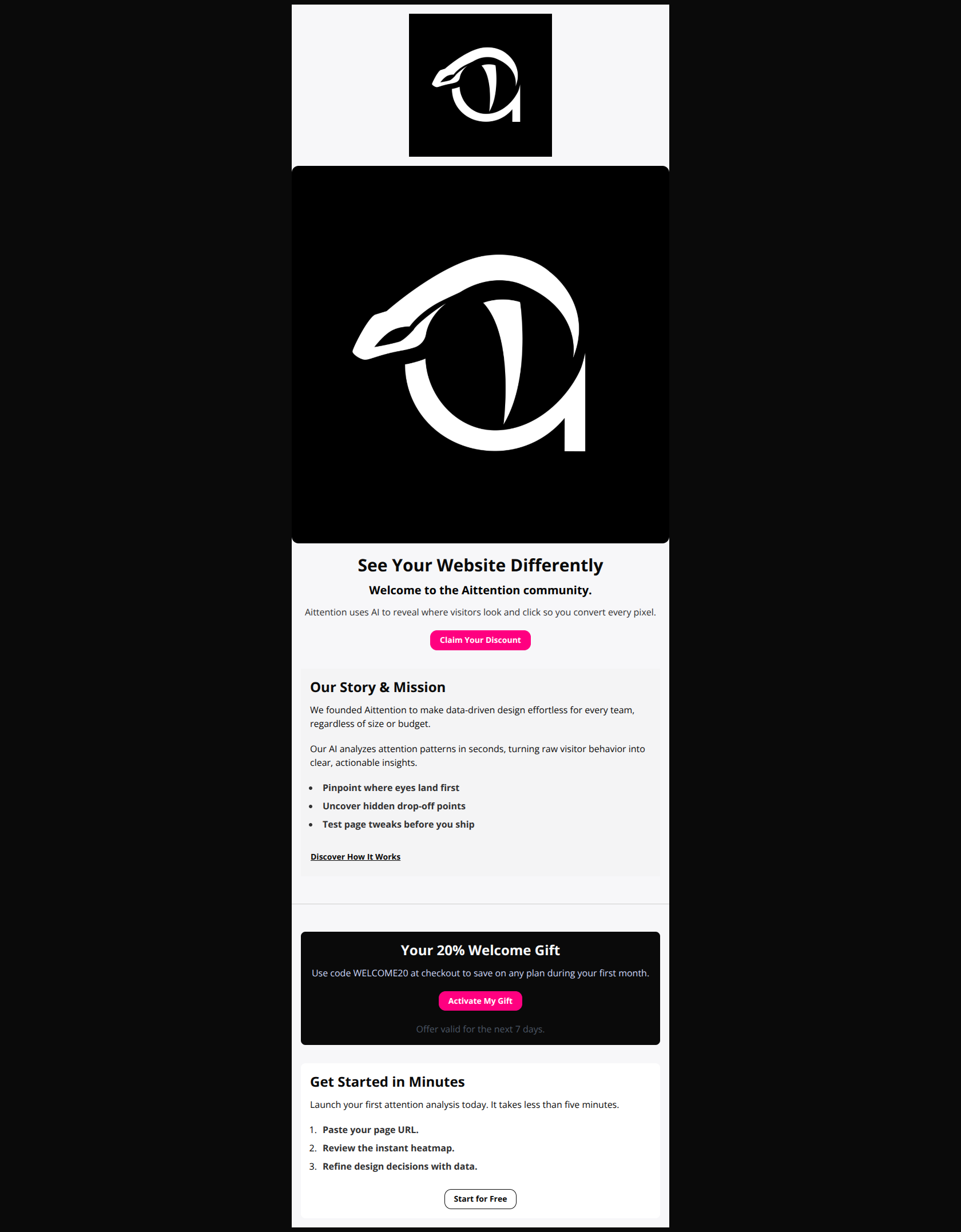 Email design: Welcome! Your Gift Awaits Inside ๐