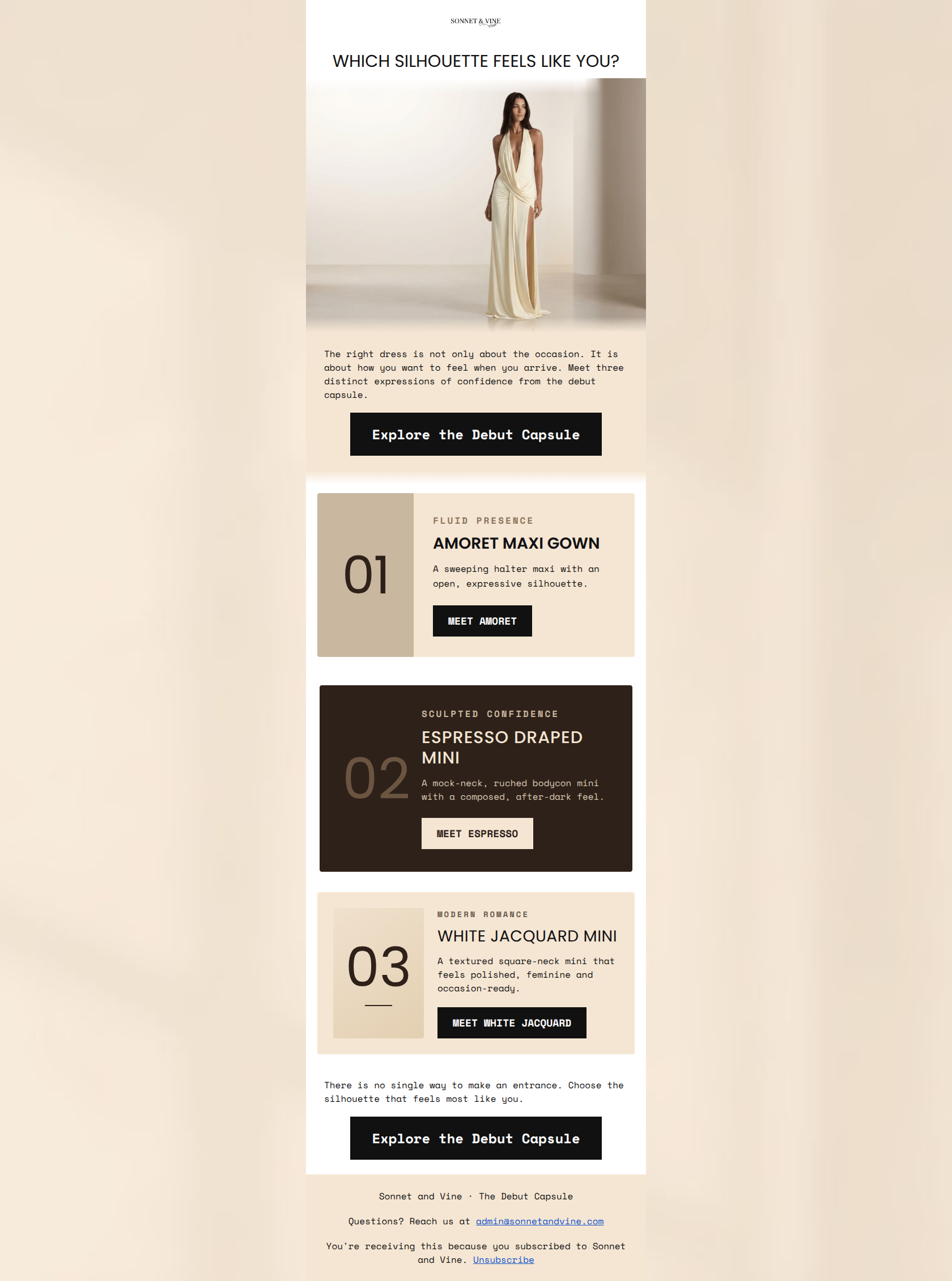 Email design: Which silhouette feels like you?