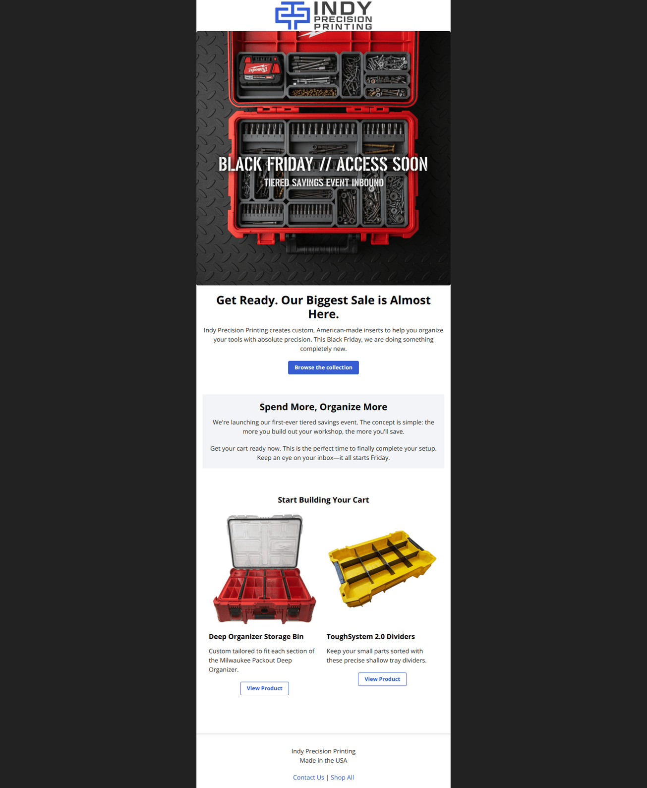 Email design: Organize More, Save BIGGER! 🤫