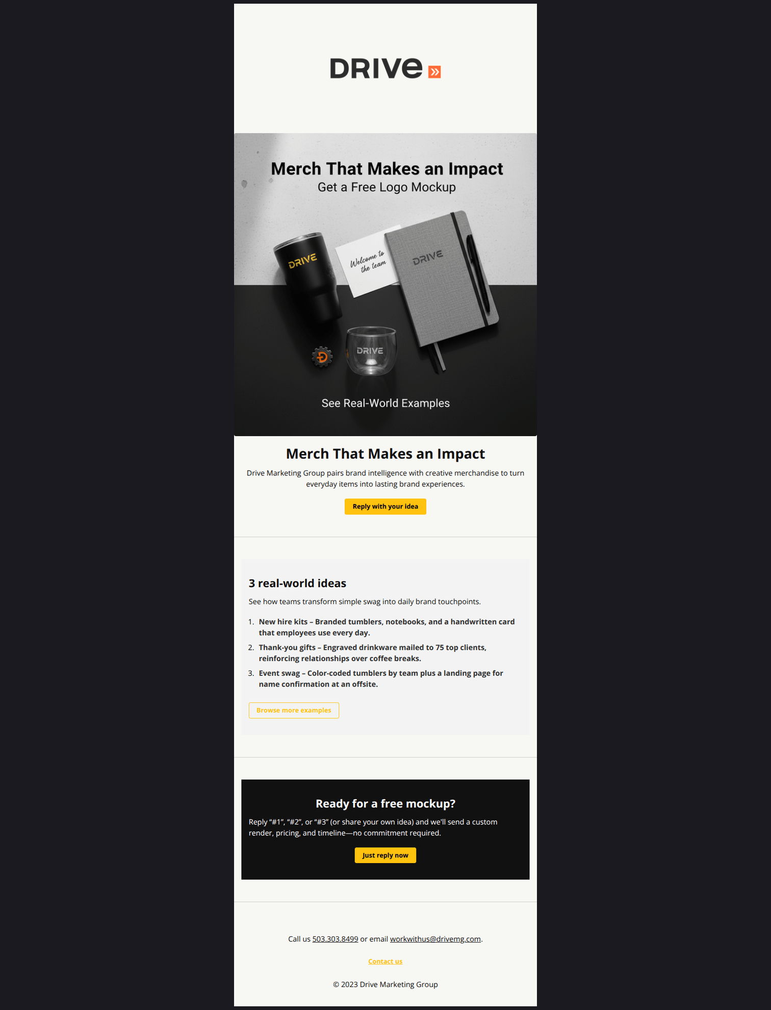 Email design: 3 real-world ideas for your next swag drop