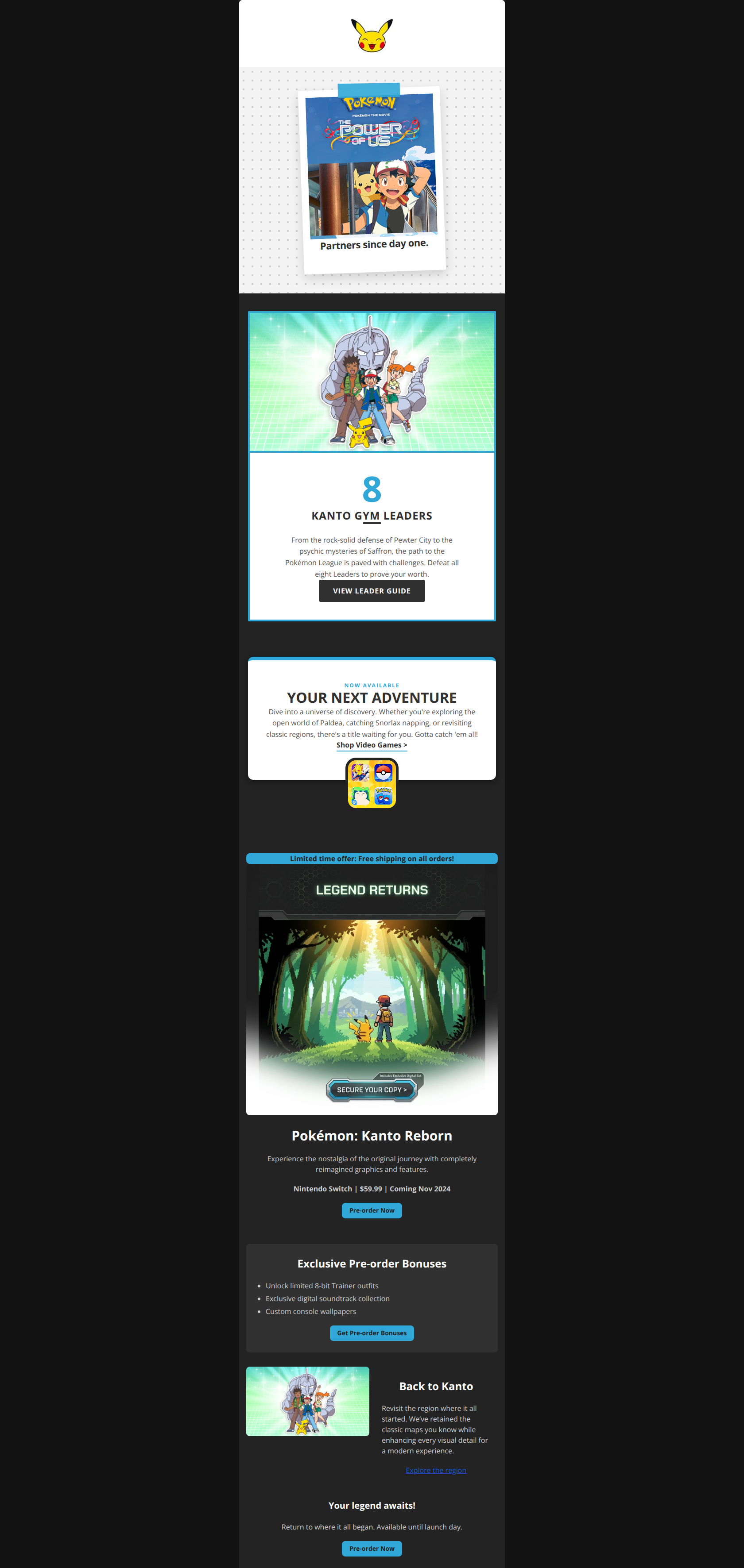 Email design: Your legend awaits! Return to where it all began. (Clone)