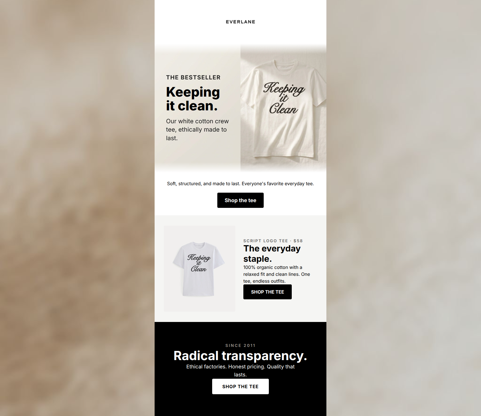 Email design: The tee everyone's reaching for