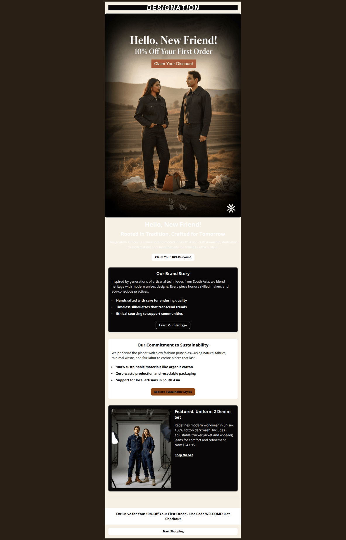 Email design: Welcome! Your 10% Off is Here ๐
