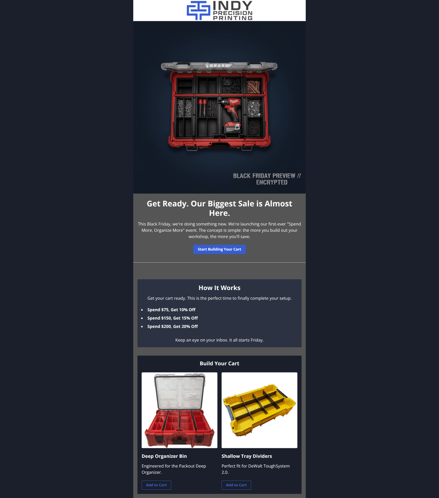 Email design: Get Ready: Save More This BF!