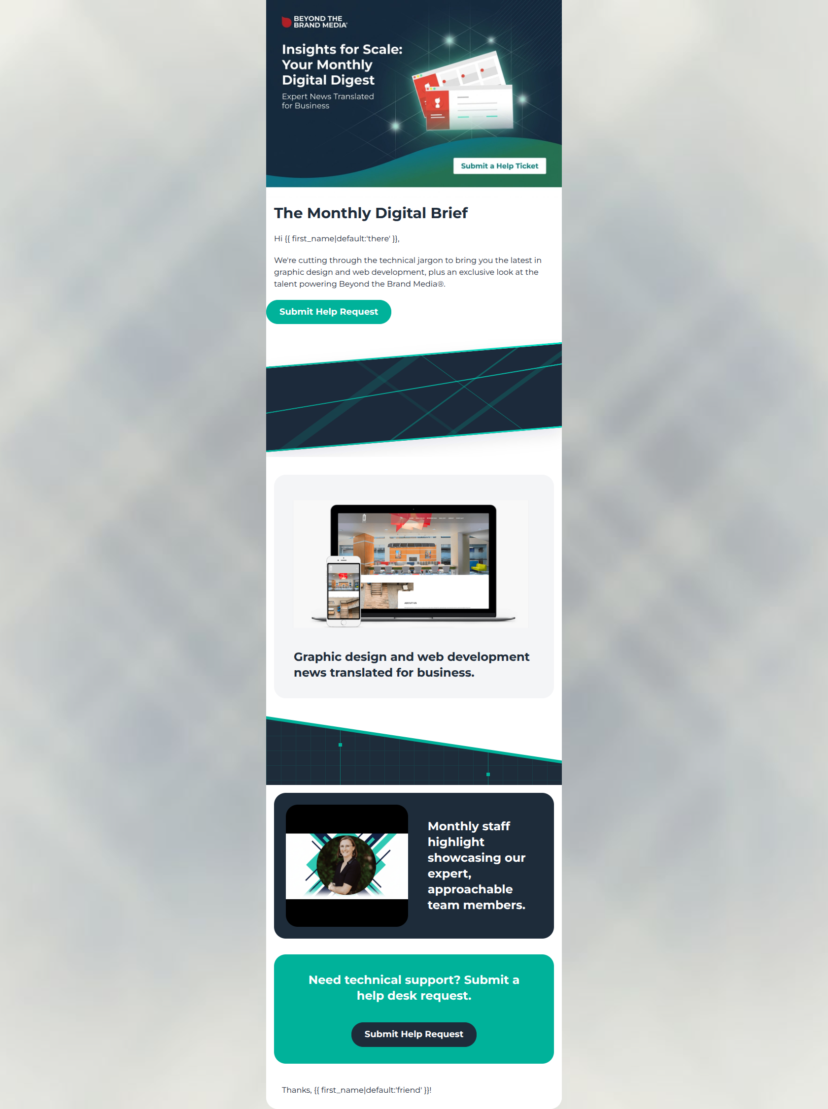 Email design: Monthly Insights: Design Trends & Dev News Simplif