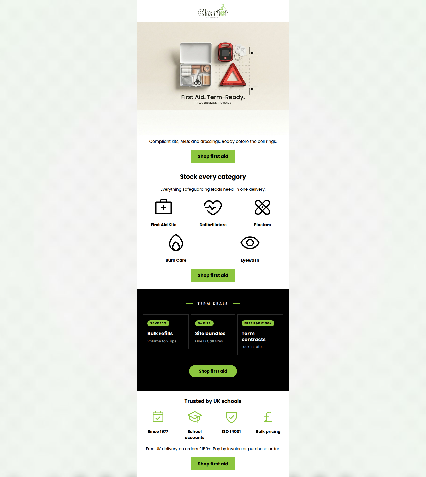 Email design: First aid, ready for the new term