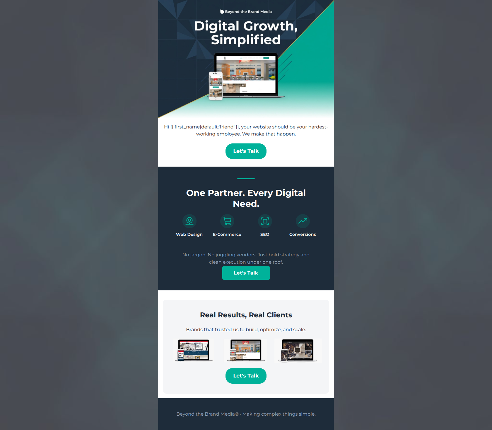 Email design: Your website should work as hard as you do