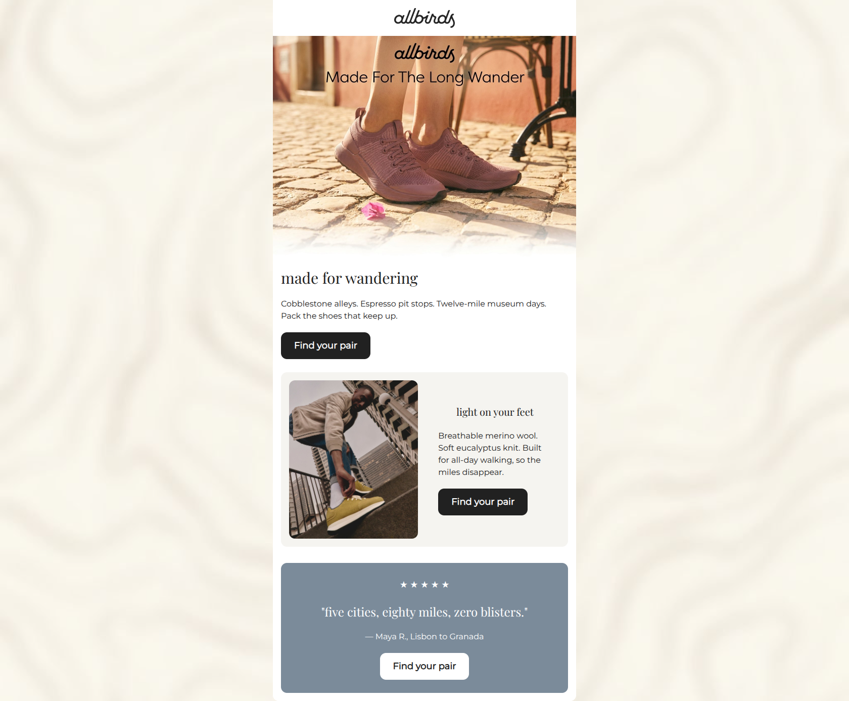 Email design: 10,000 steps never felt this good
