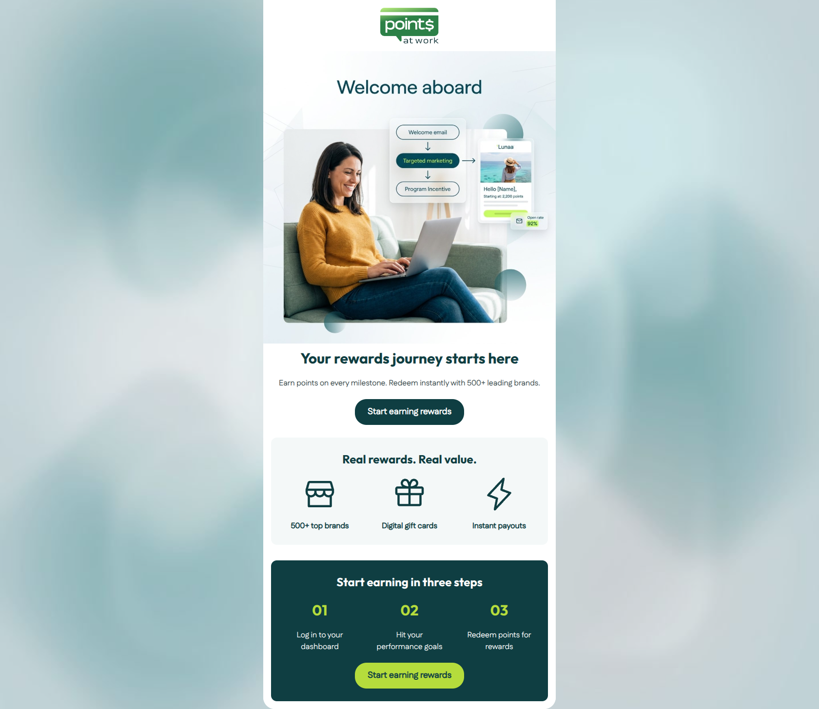 Email design: Welcome to the programme