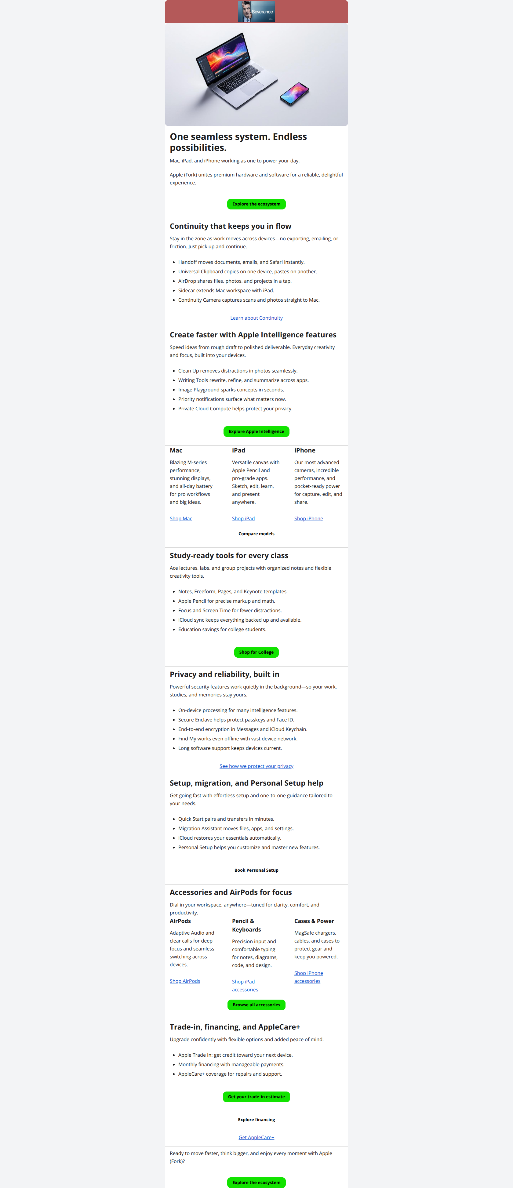Email design: Apple Ecosystem: Seamless Integration, Unparalleled Design