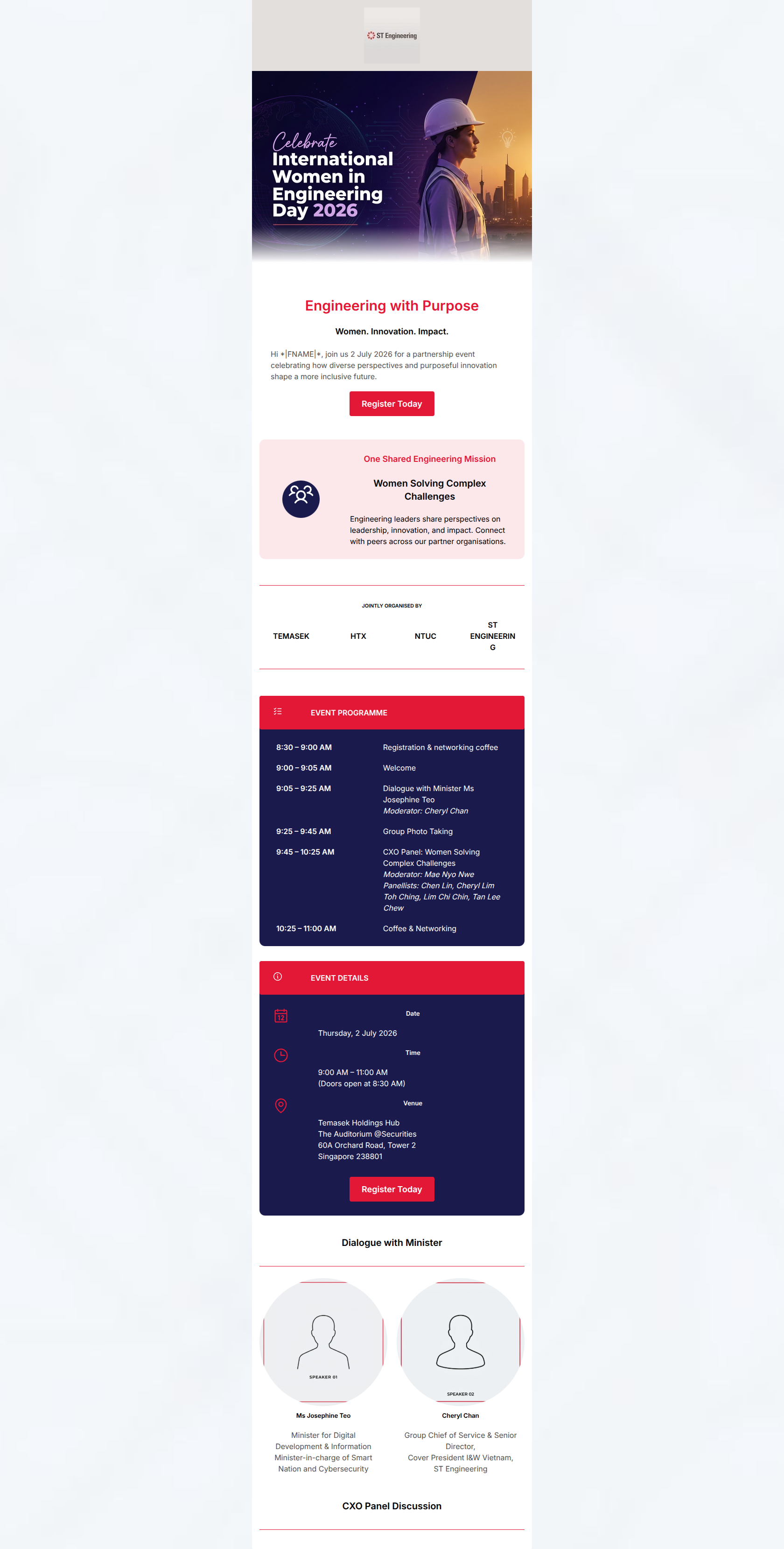Email design: You're Invited: IWED 2026 · 2 July, Singapore