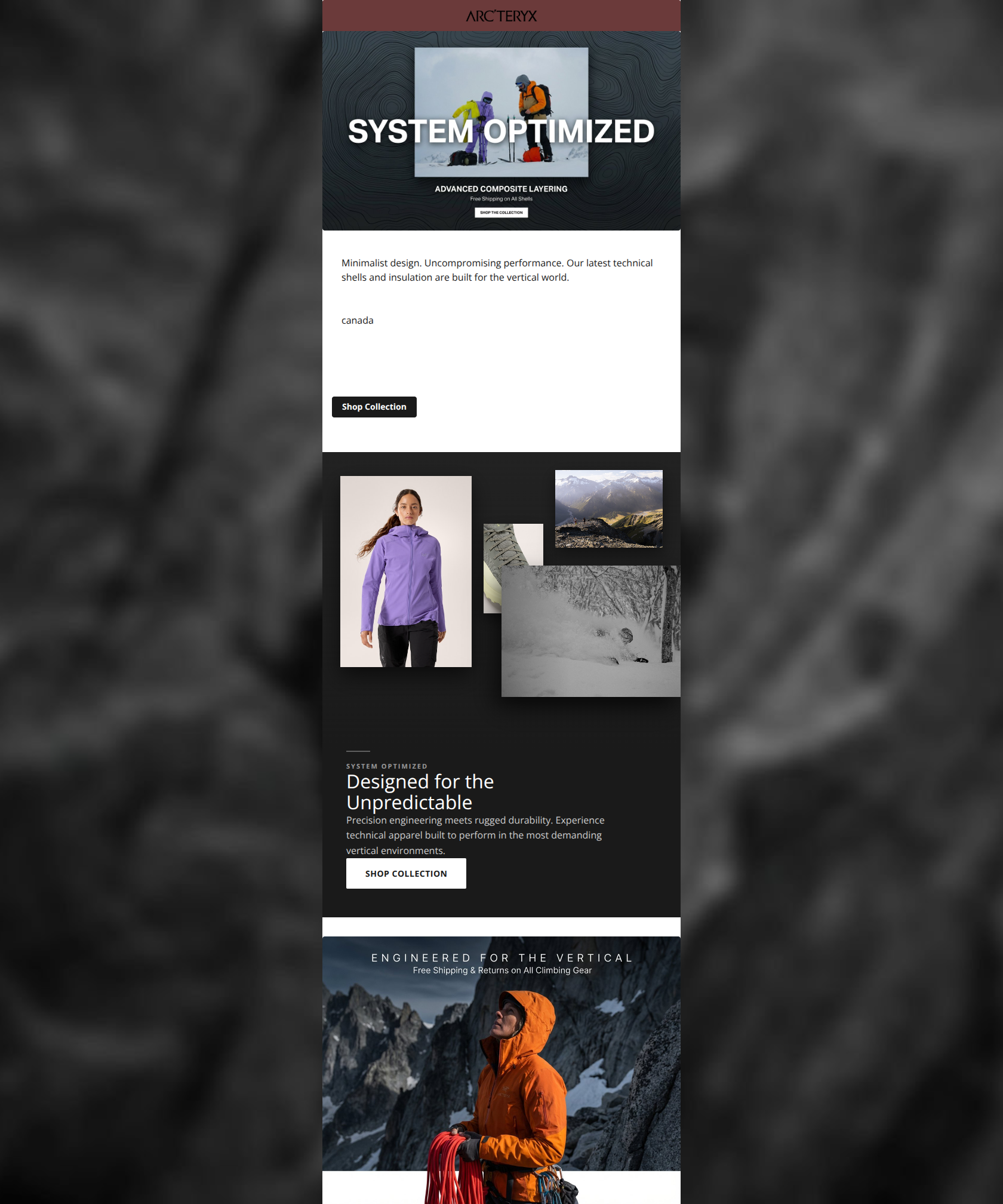 Email design: System Optimized: The New Collection