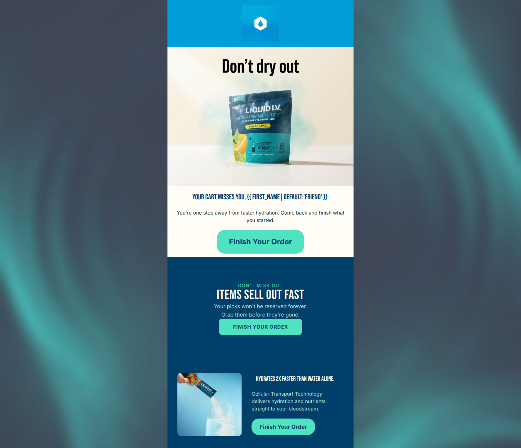 Email design: Your hydration is waiting