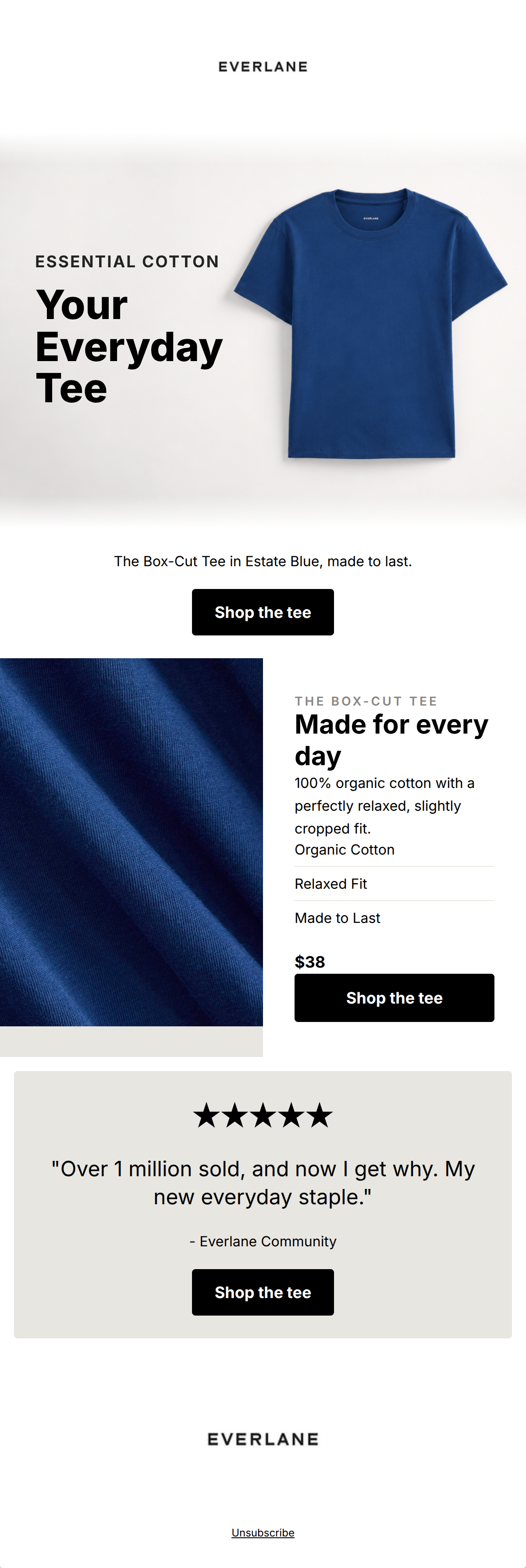 Email design: The Box-Cut Tee, ready?