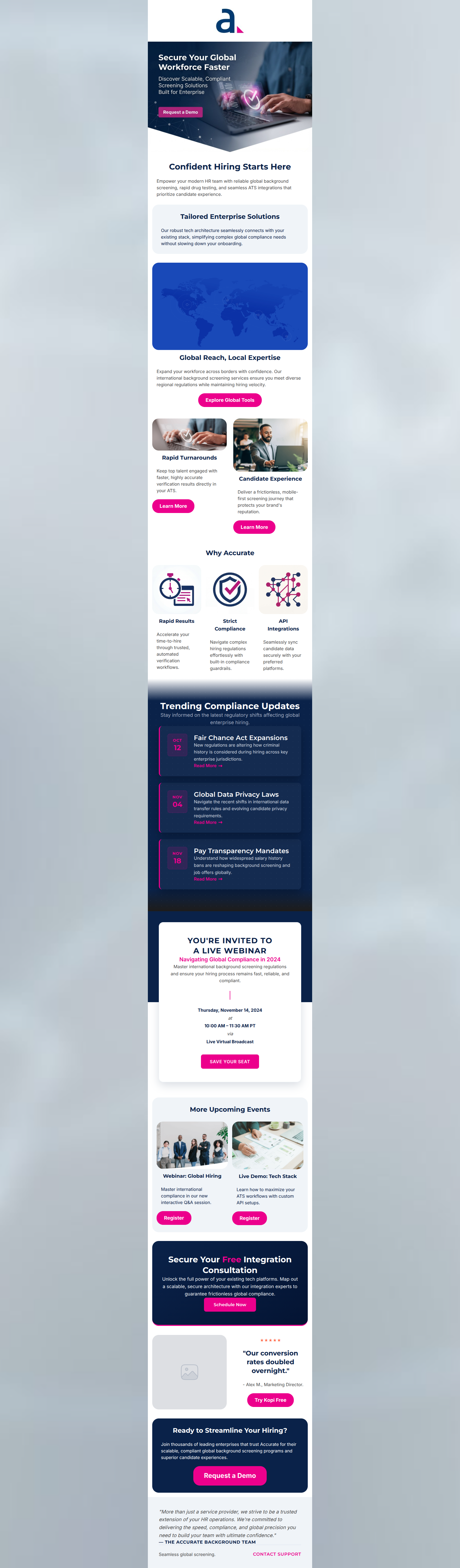 Email design: Streamline Your Global Hiring Process With Accurat