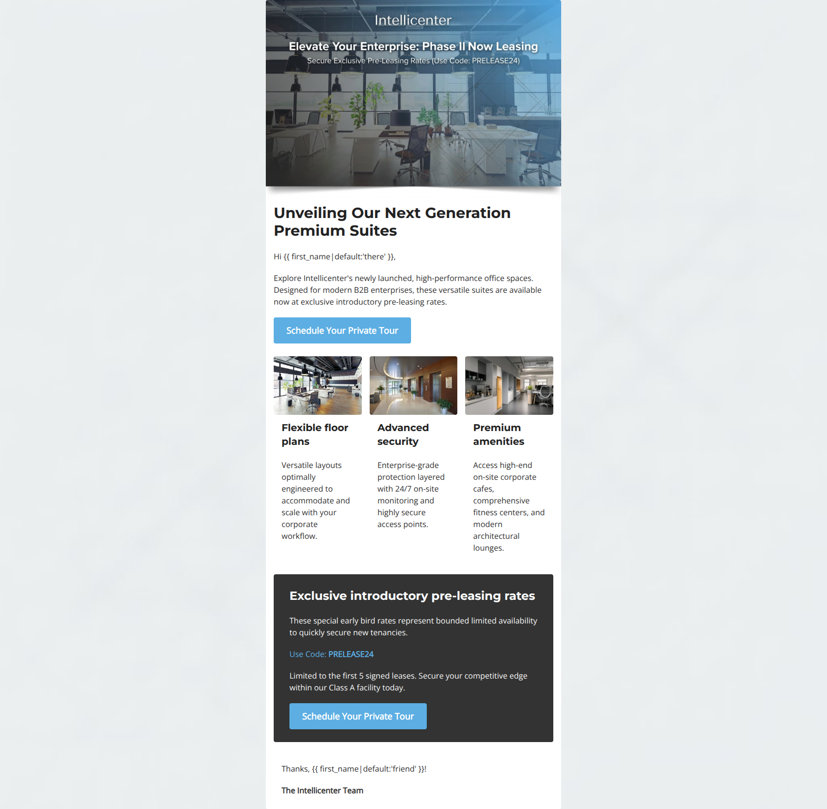 Email design: Unveiling Intellicenter's New Premium Suites (+ Ea
