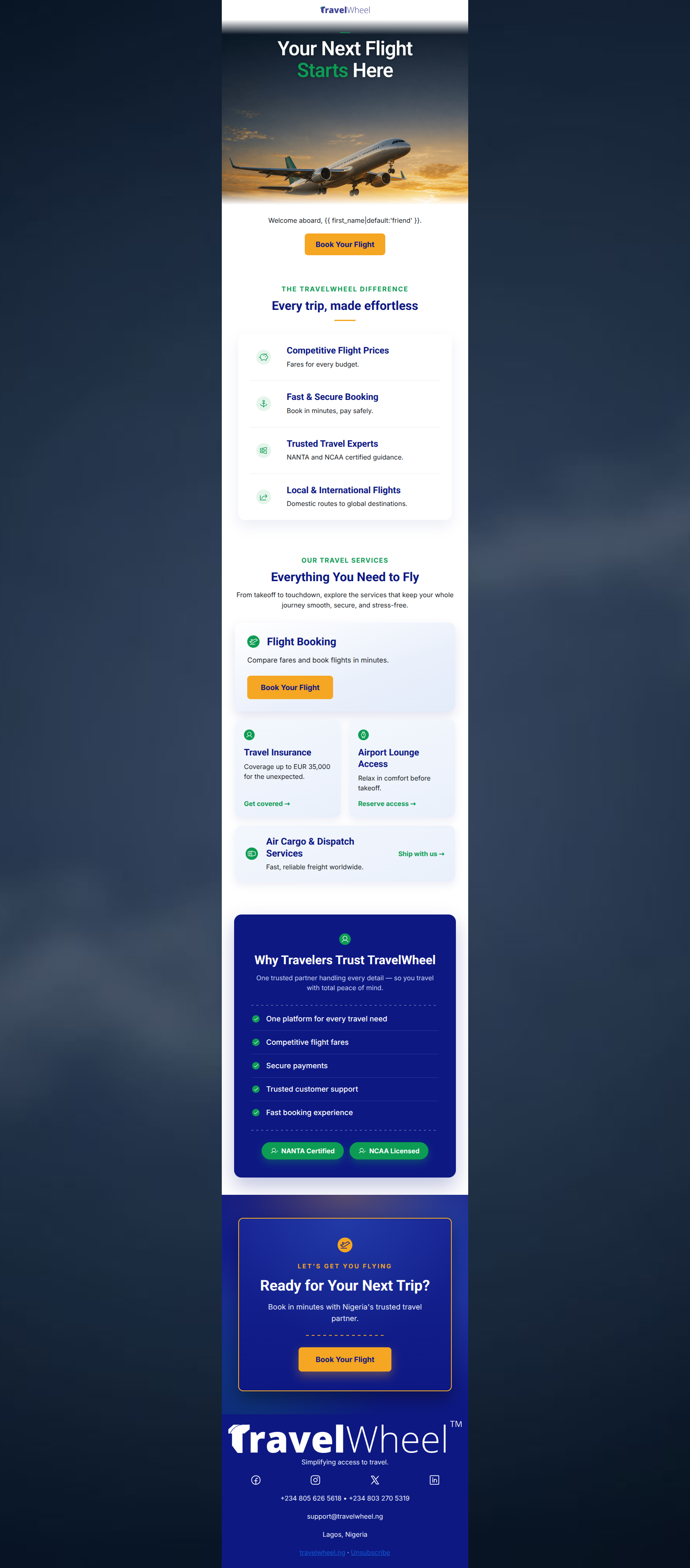 Email design: Your next flight starts here ✈️
