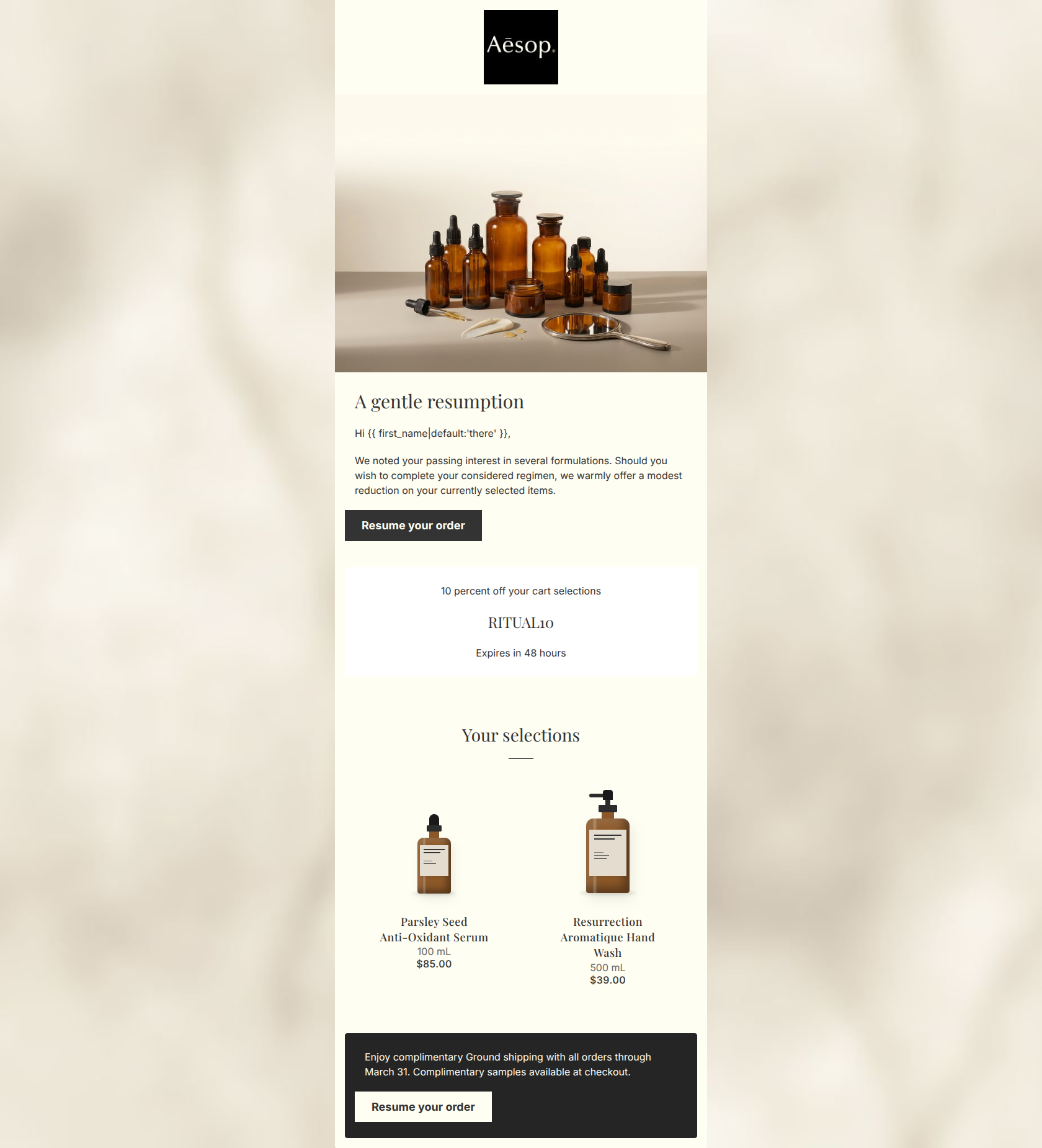 Email design: Your considered formulations await