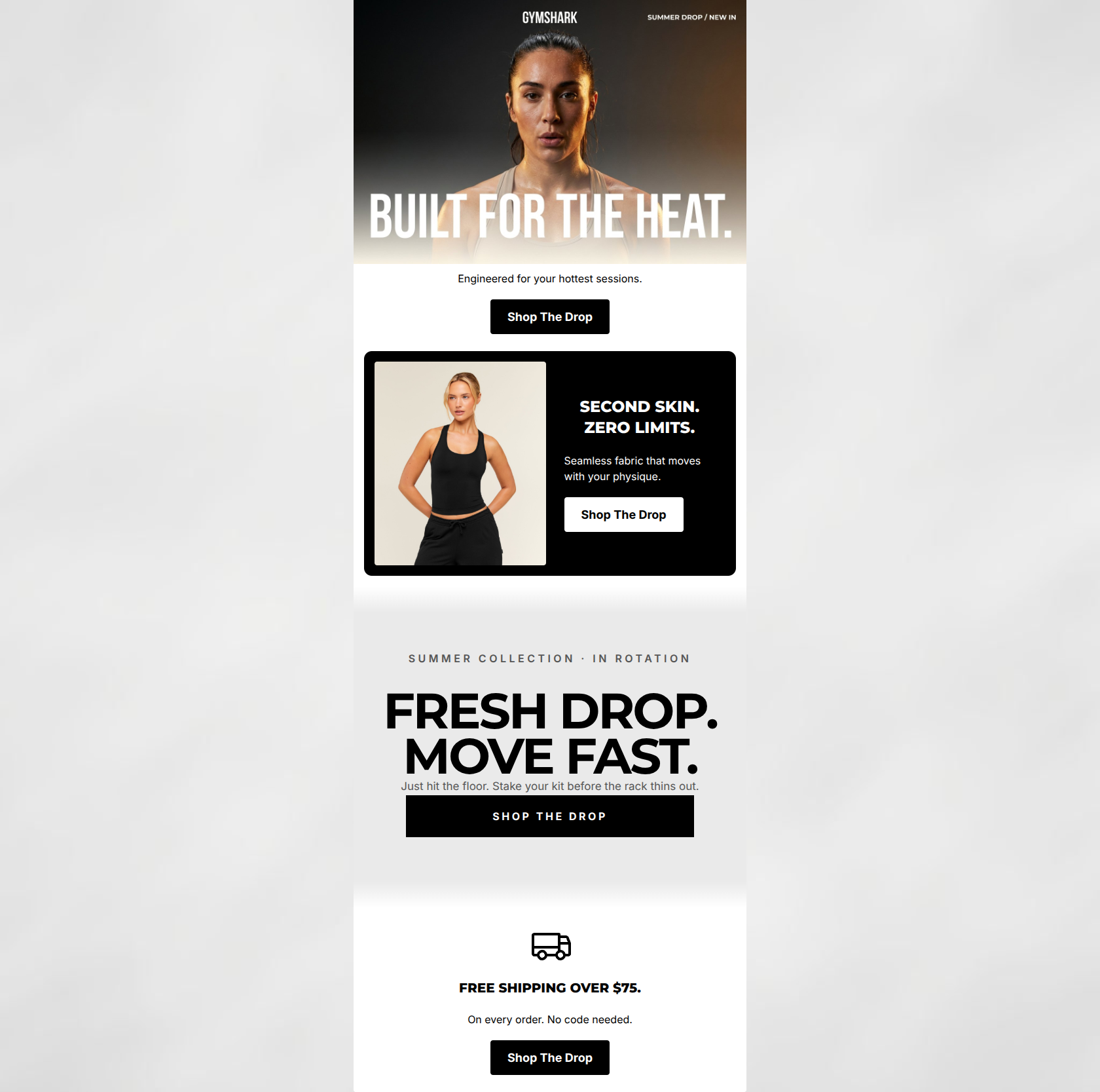 Email design: The Summer Drop Is Here.
