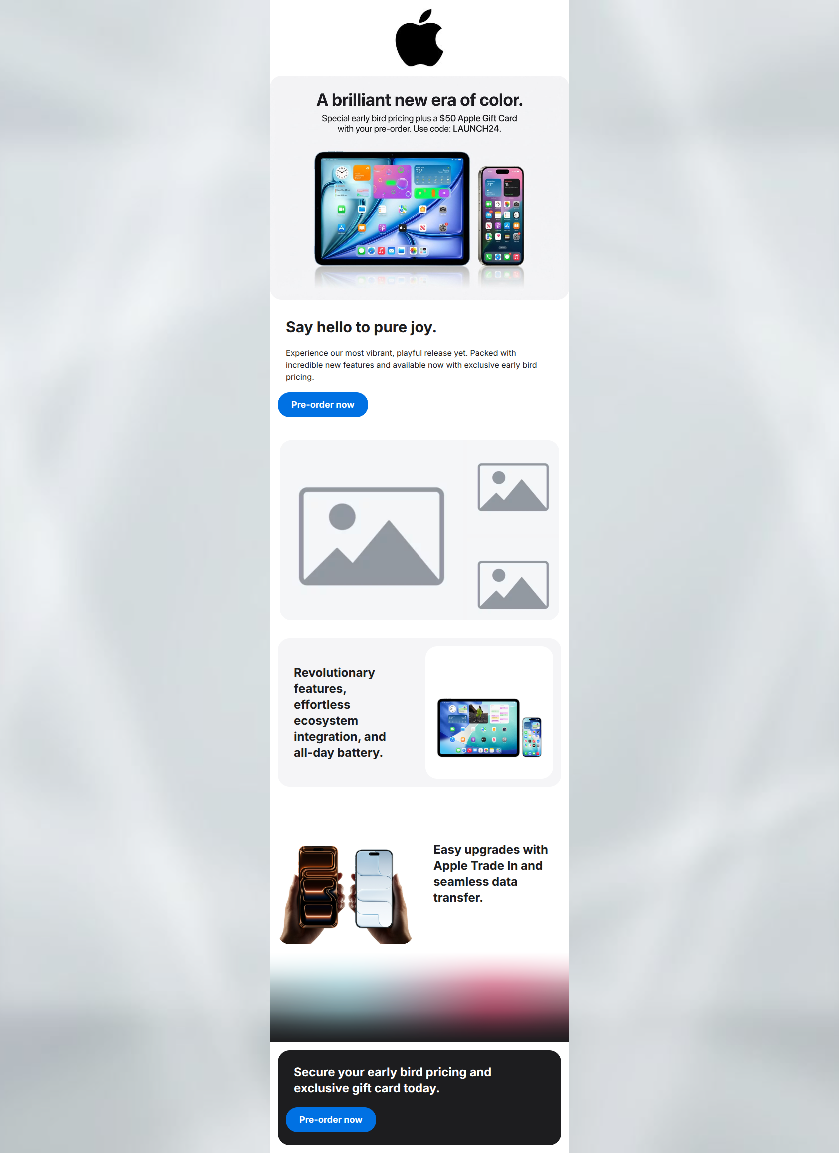 Email design: Pure joy. The new collection is here.