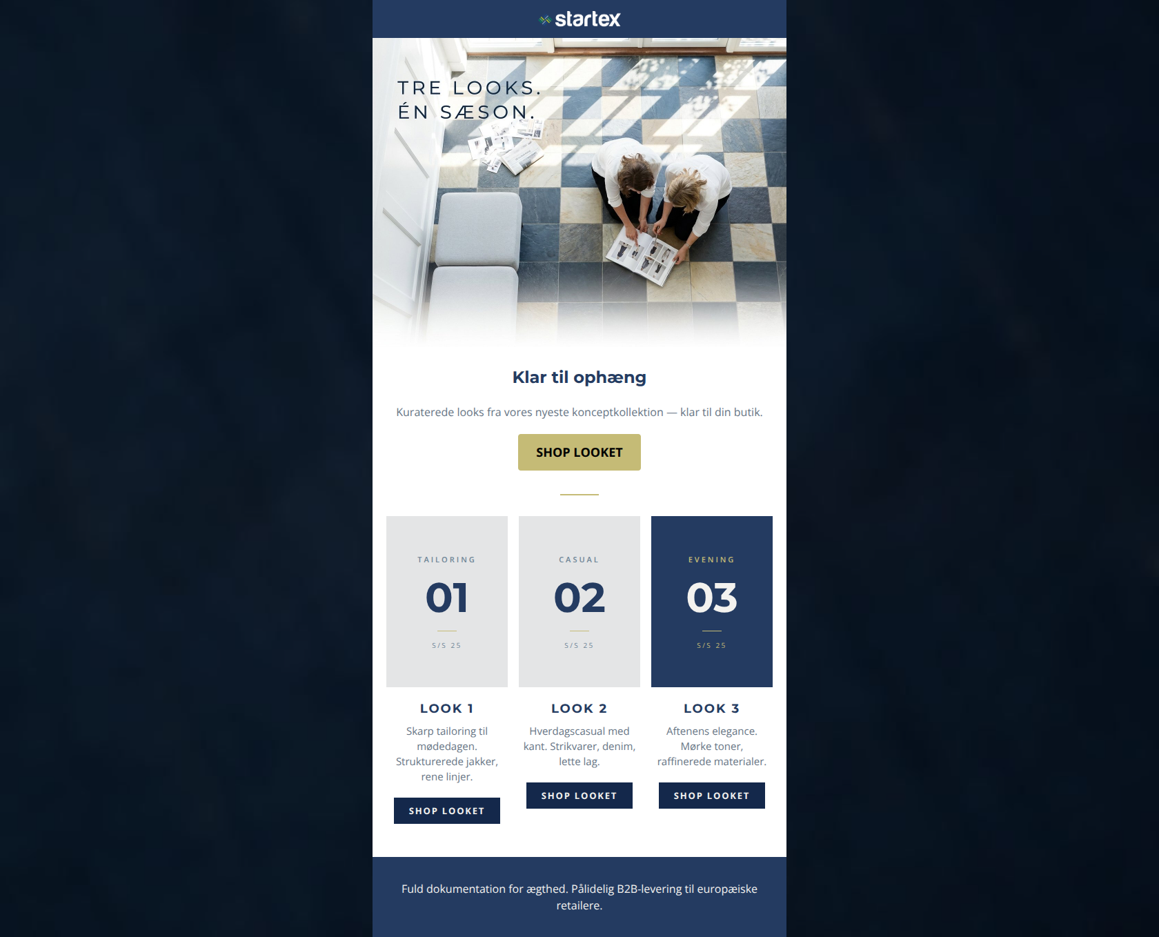 Email design: Sæsonens tre nøglelooks