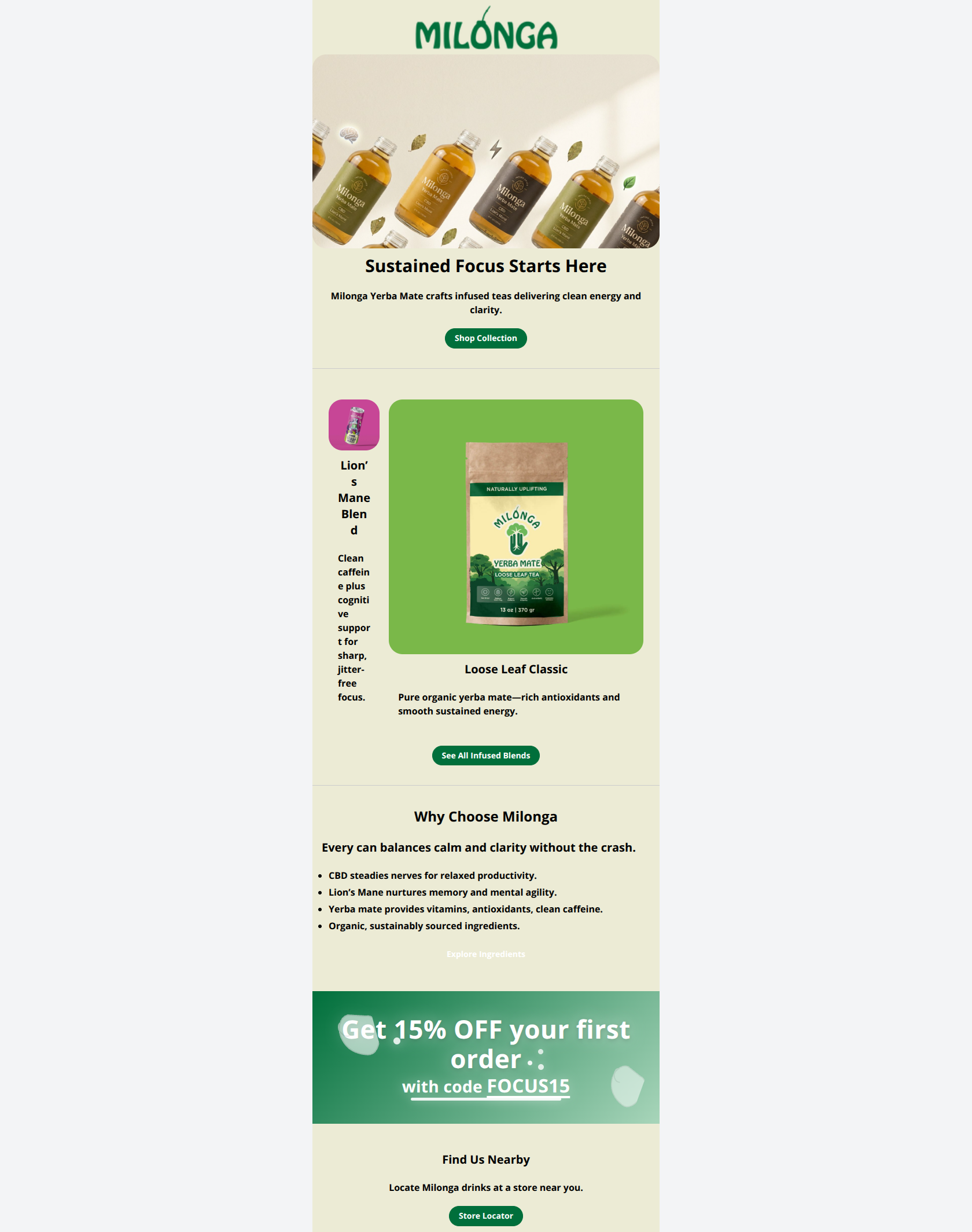 Email design: Focus Unlocked: CBD + Lion's Mane ๐ฟ (Clone)