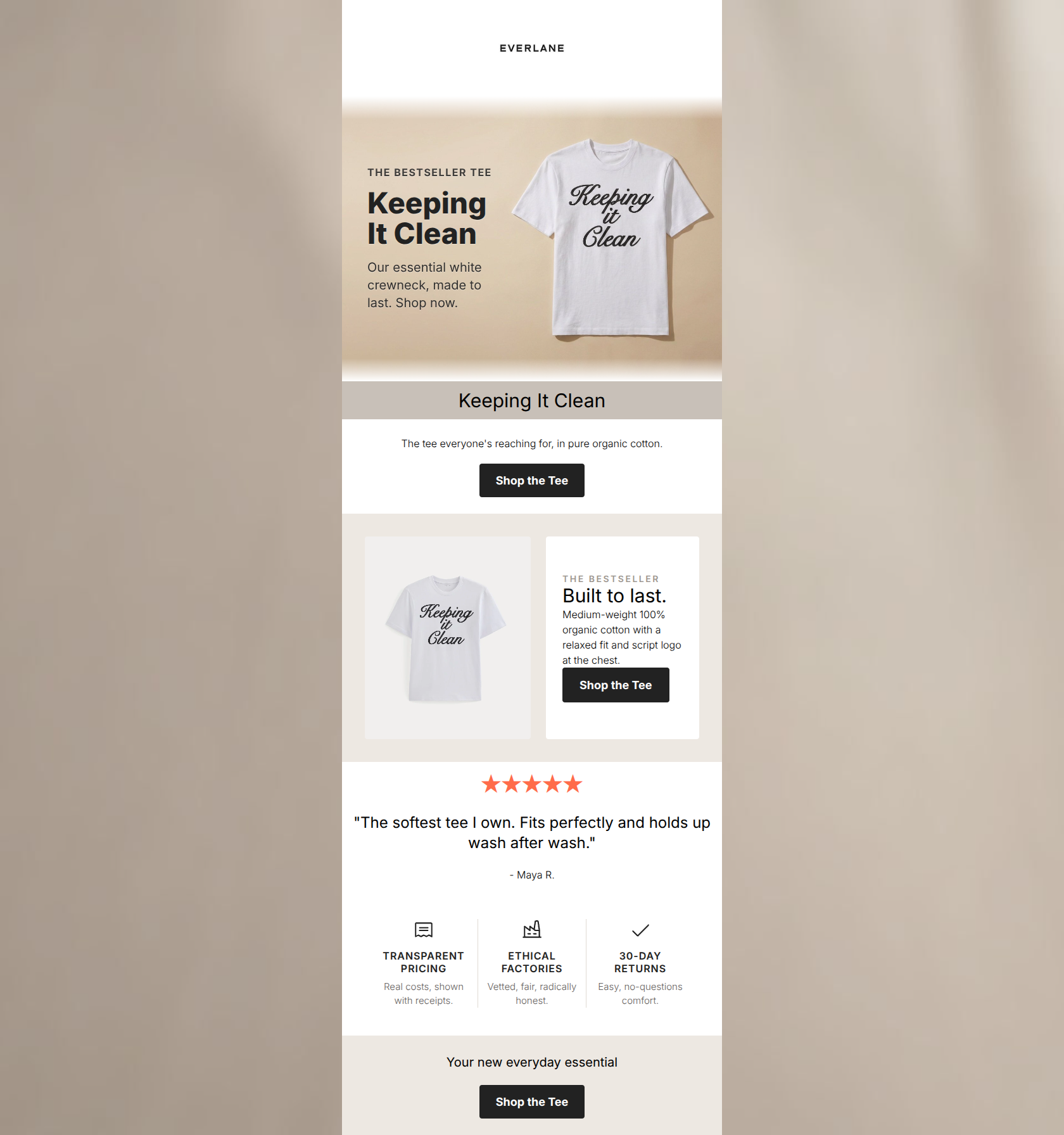 Email design: The tee everyone's reaching for