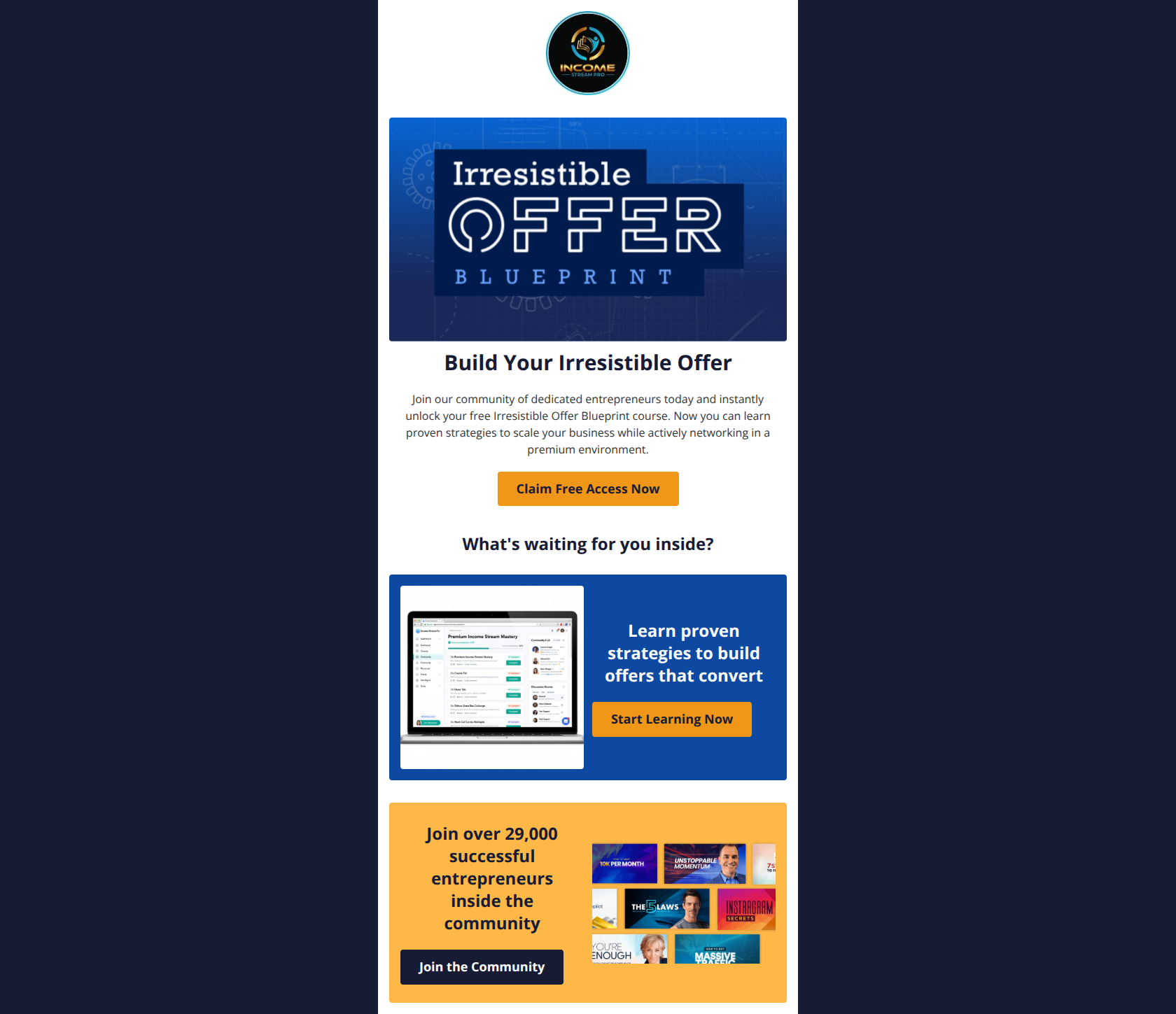 Email design: Unlock Your Free Course & Join Our Community