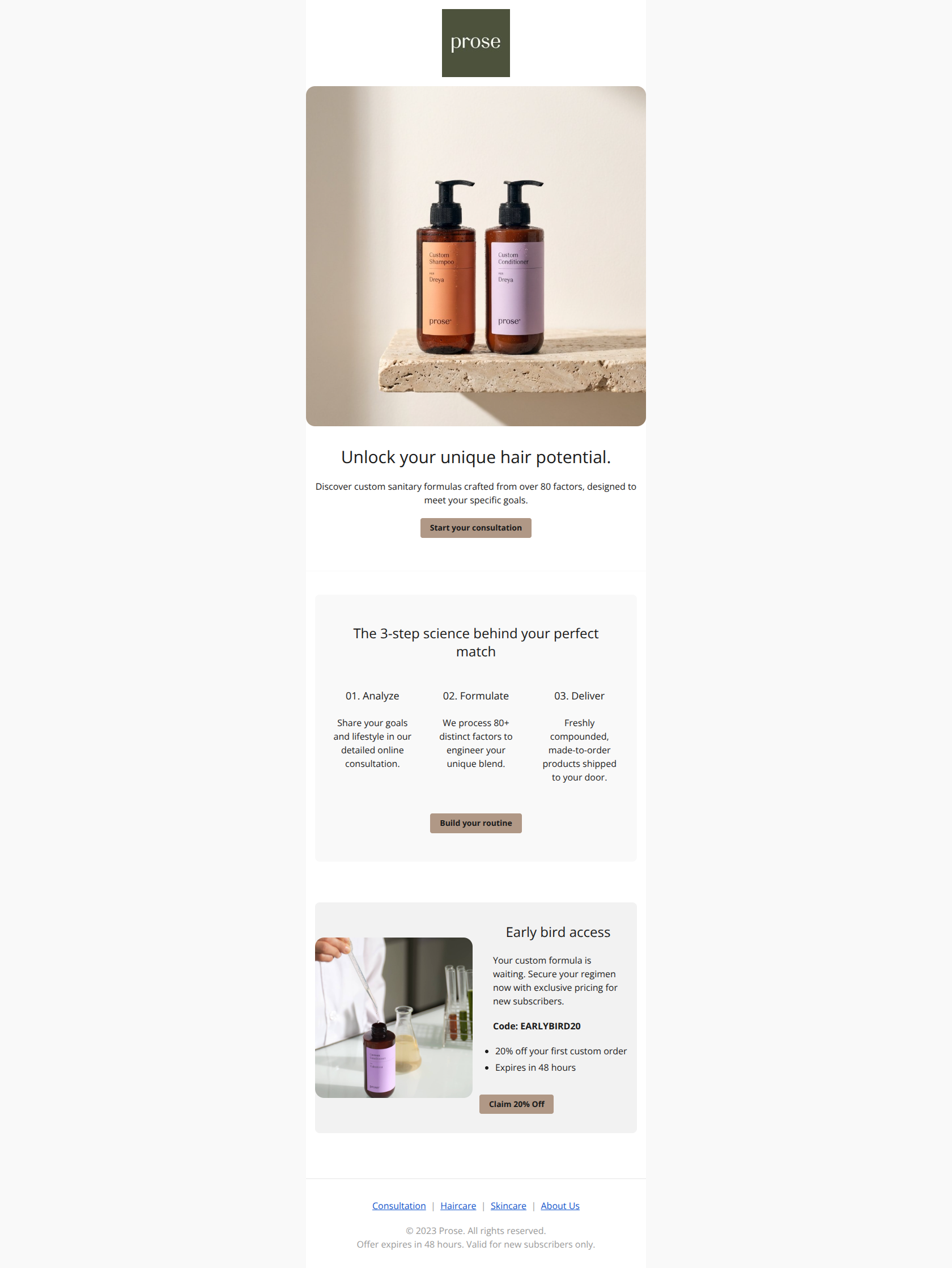 Email design: Unlock your potential: Early bird access inside