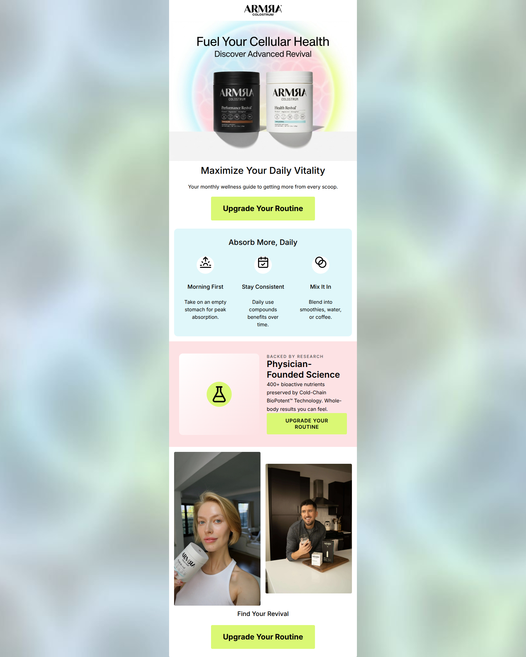 Email design: Your monthly dose of cellular vitality