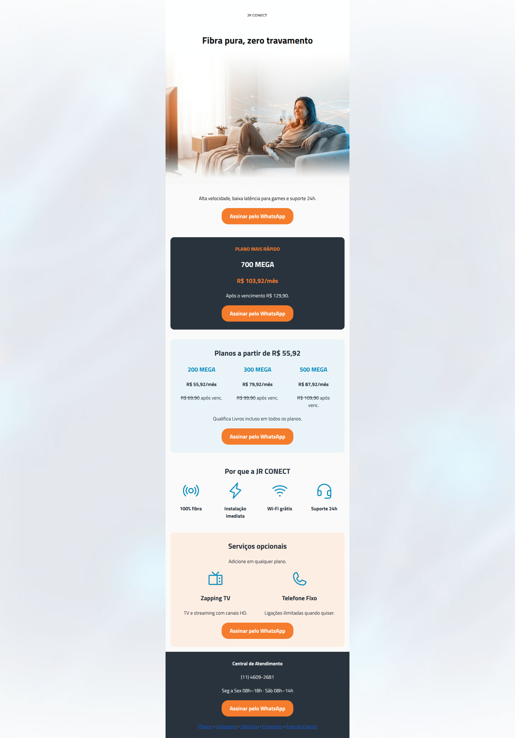Email design: Fibra que não trava a partir de R$ 55,92