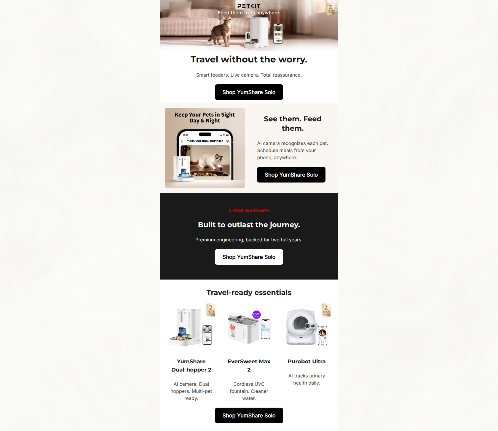 Email design: Travel without the worry.
