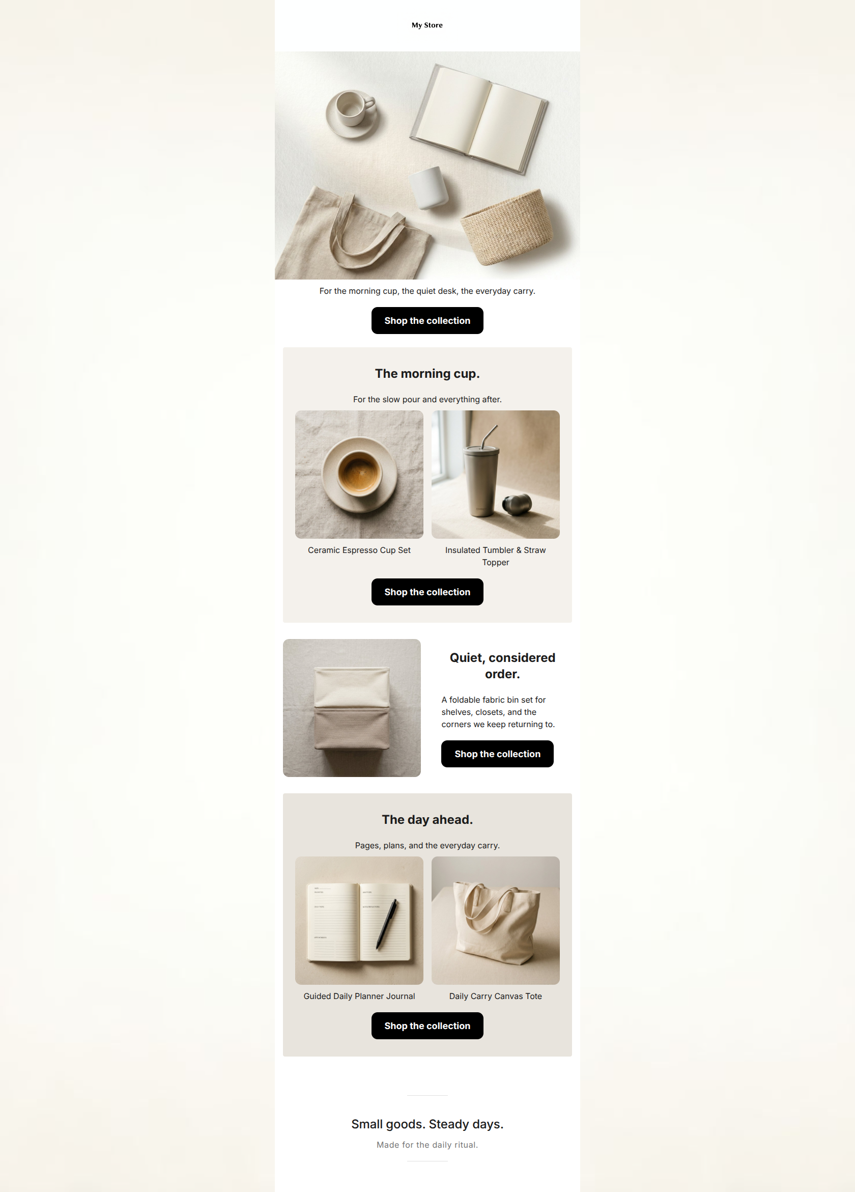 Email design: Made for the daily ritual.