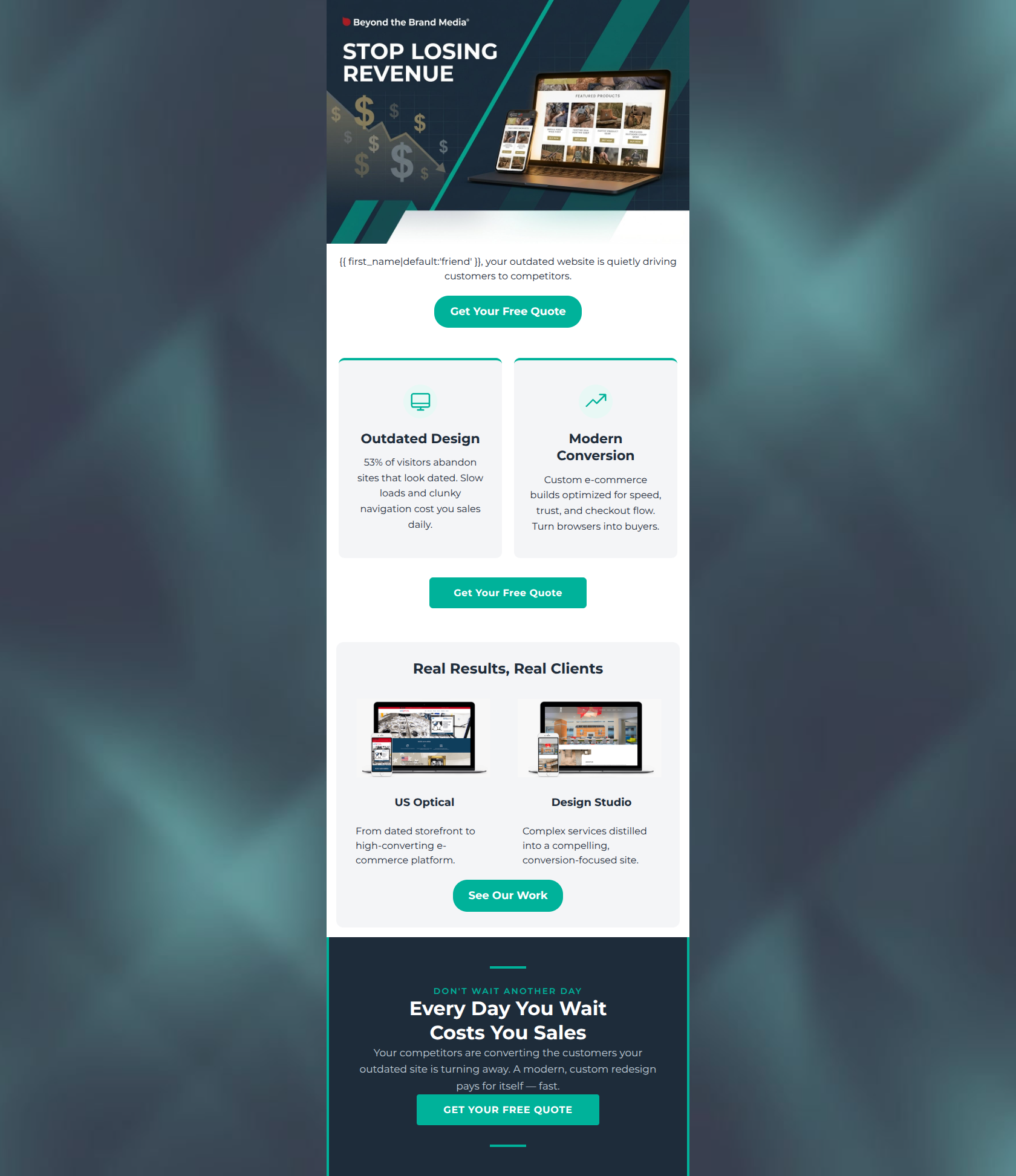 Email design: Your outdated site is costing you sales