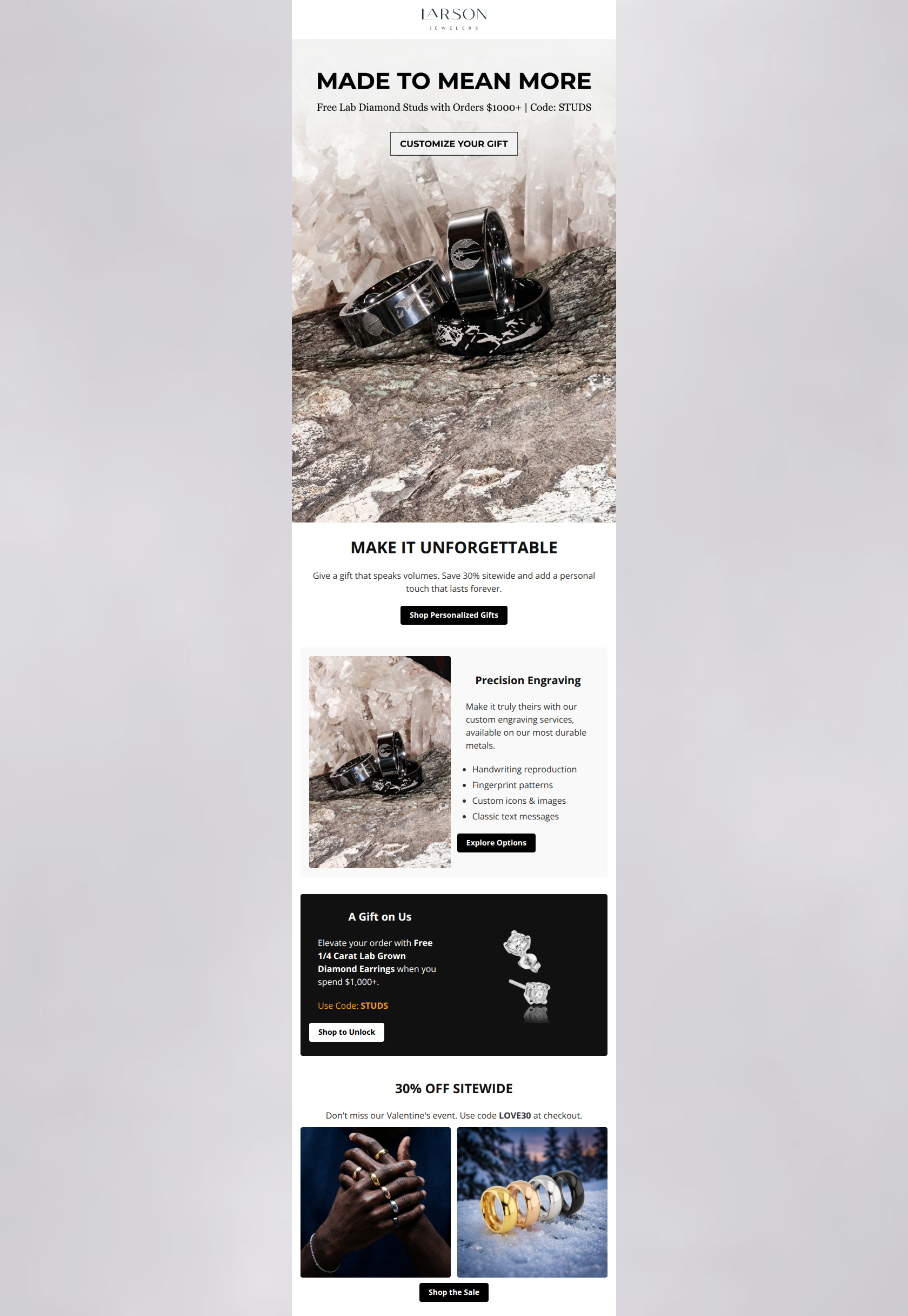 Email design: Winter Reset: Up to 90% Off + Extra 30%