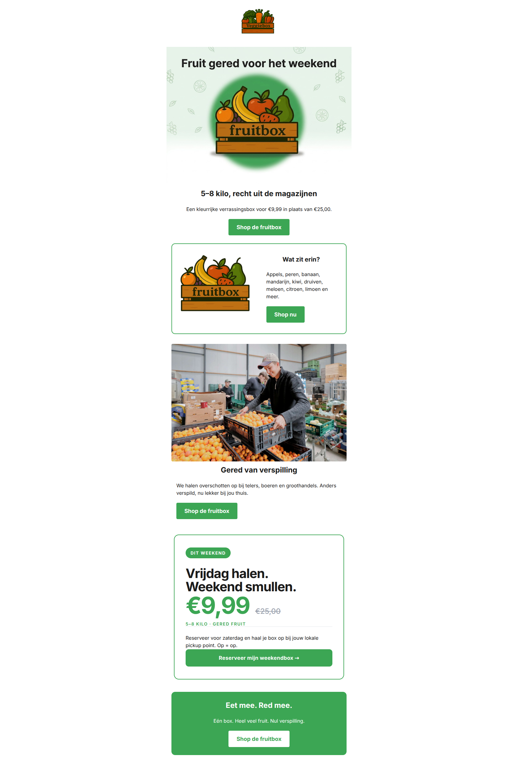 Email design: 5–8 kilo gered fruit voor €9,99
