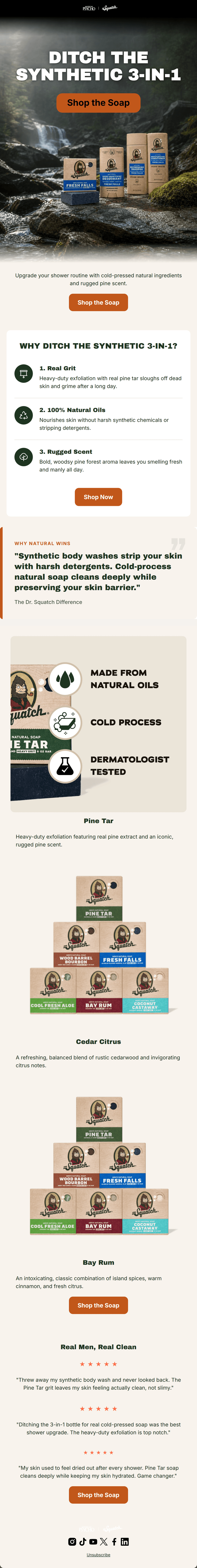 Email design: Ditch the 3-in-1 bottle for real natural clean