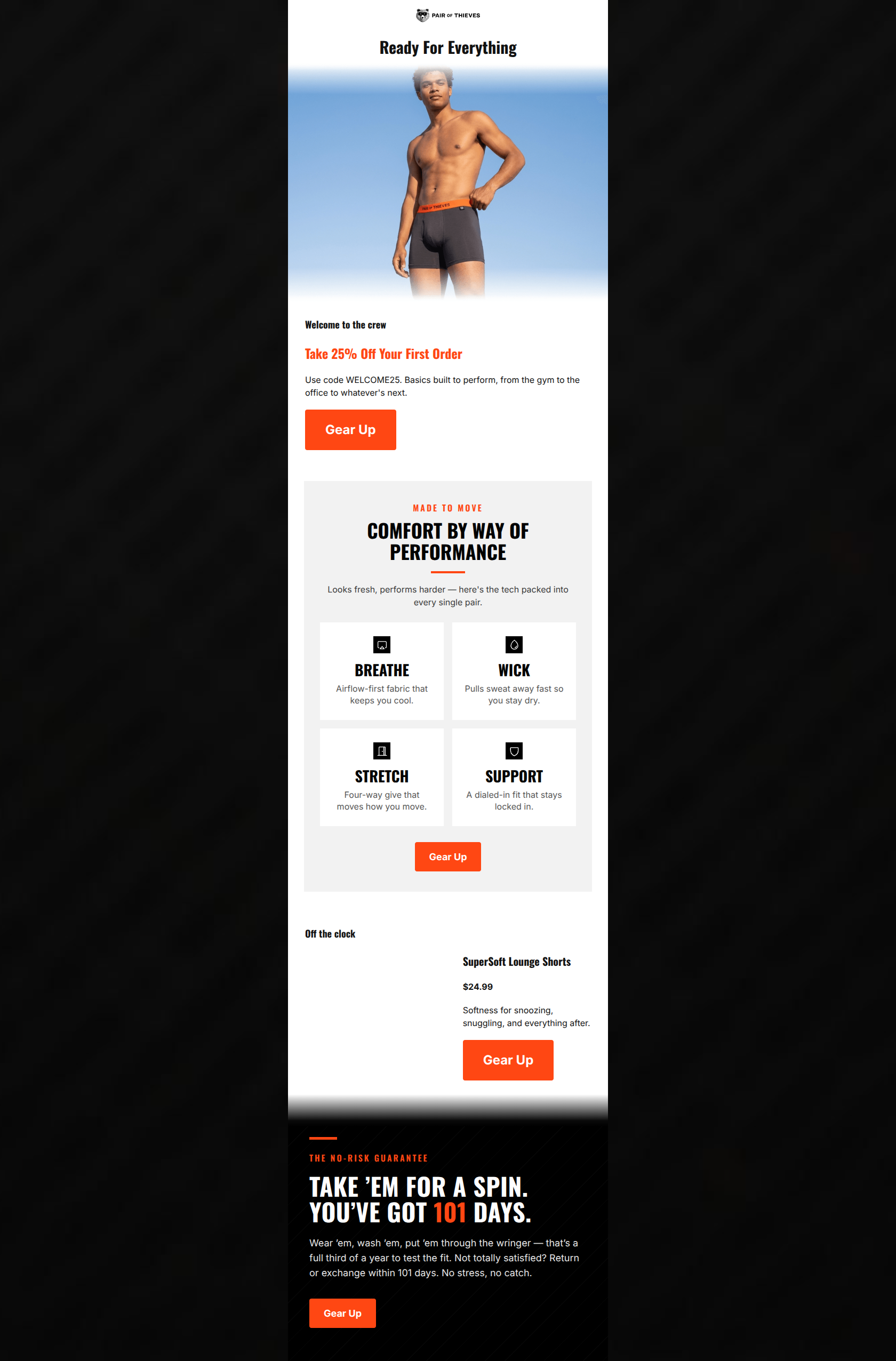 Email design: Welcome to the crew