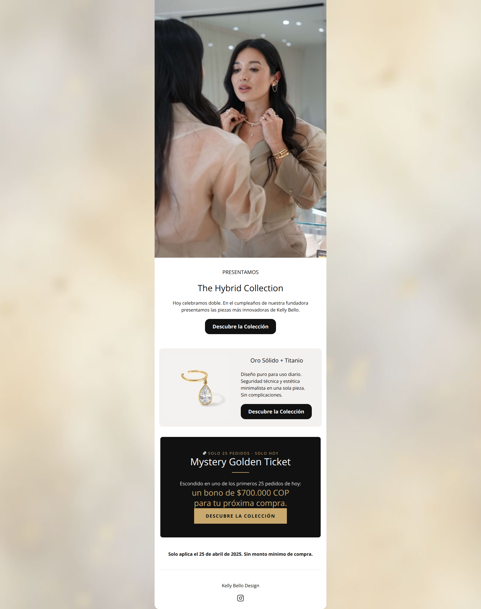 Email design: The Hybrid Piercing ha llegado 🎂