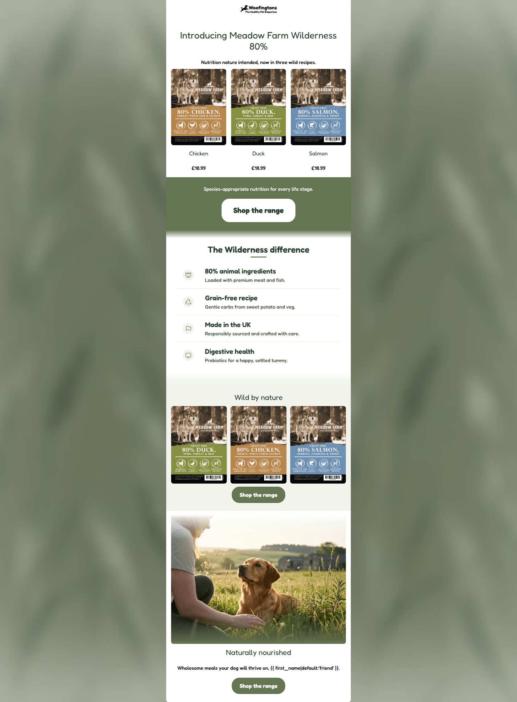 Email design: New: Meadow Farm Wilderness 80% has landed