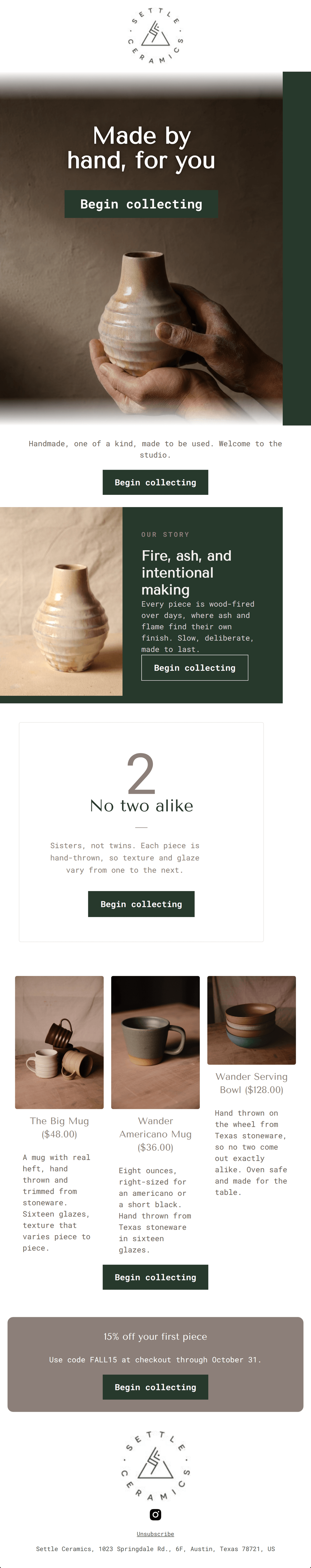 Email design: Welcome to the studio