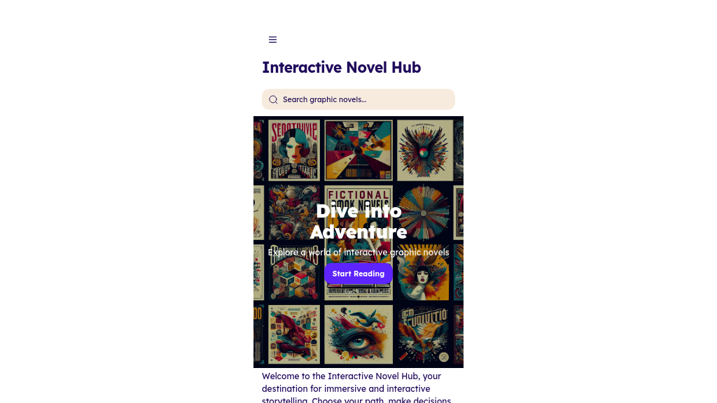 an interactive graphic novel website